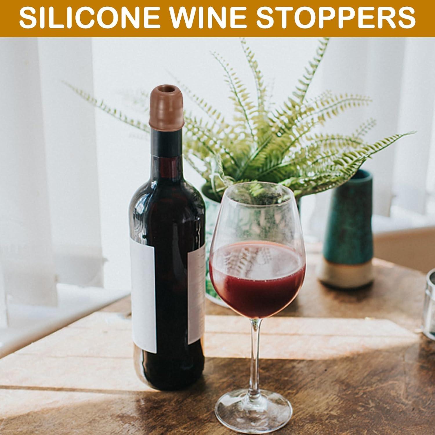 8 Tapones de Silicona Reutilizables para Botellas de Vino CANIPHA