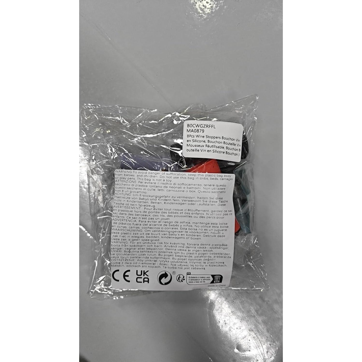 8 Tapones de Silicona Reutilizables para Botellas de Vino CANIPHA