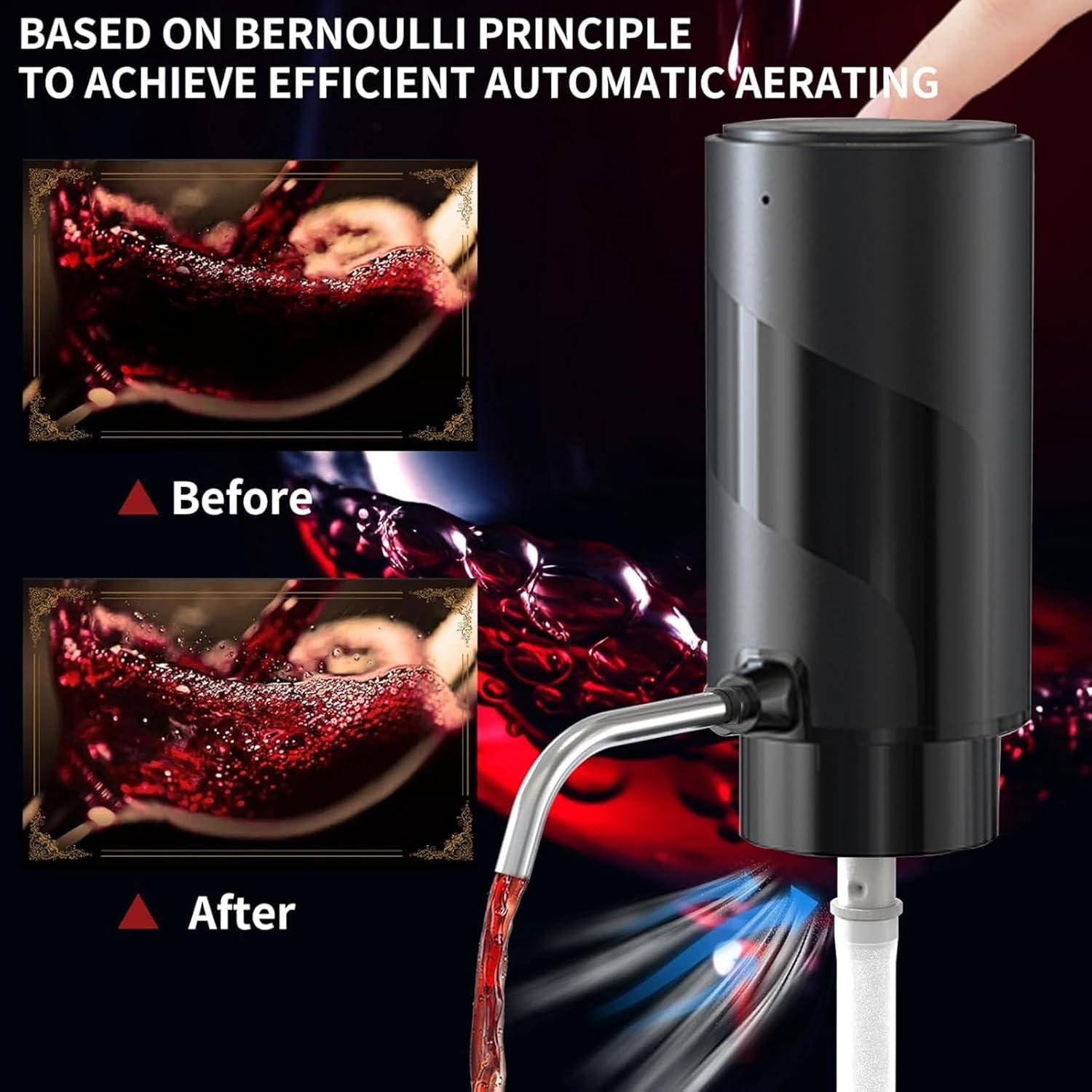 Set de Accesorios para Vino RICANK 4 en 1 Eléctrico Negro