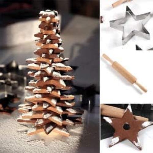 Juego de Cortadores de Galletas Estrella Antallcky 5 Pcs Acero Inoxidable