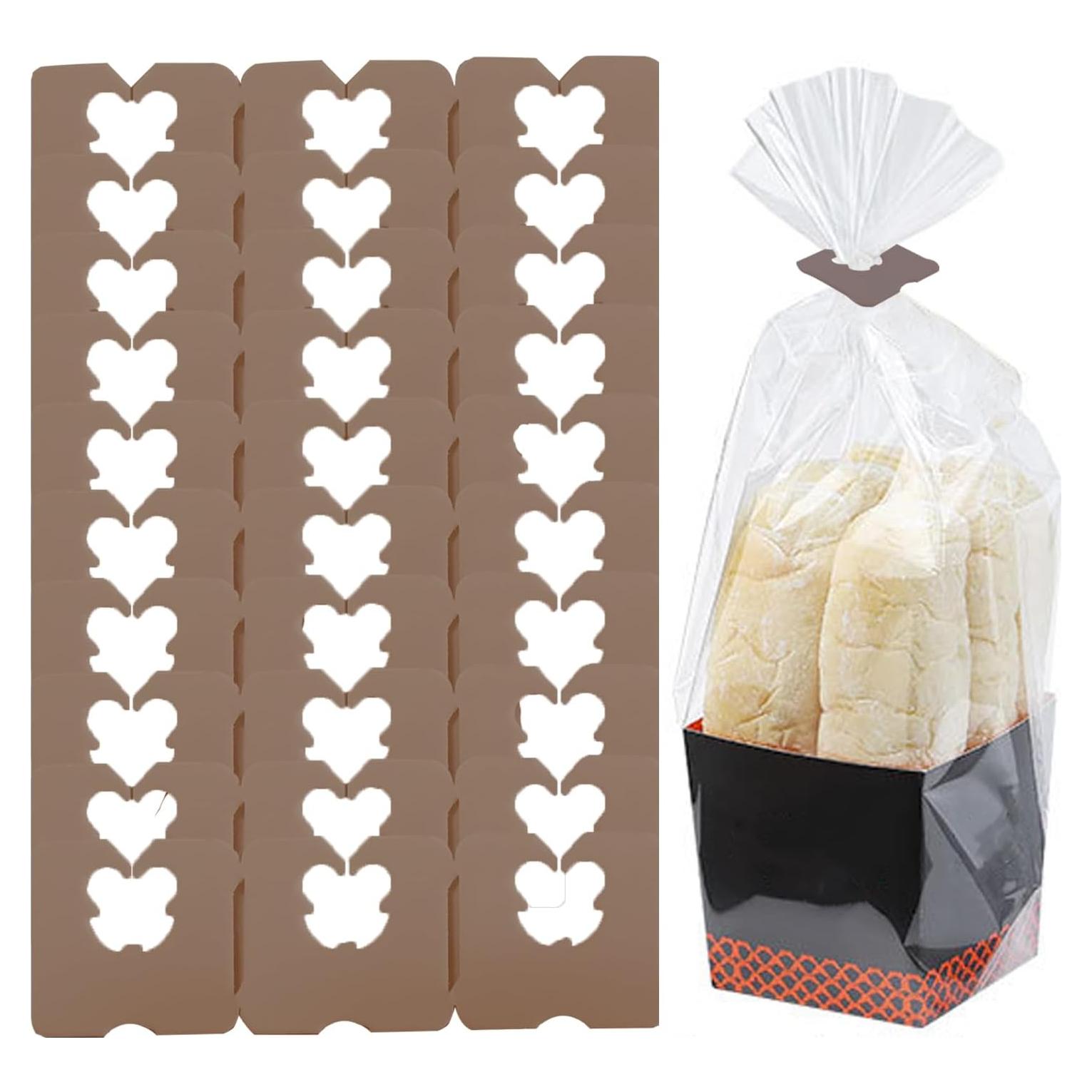 100 Clips de Bolsa de Pan Reutilizables Howinn Marrón 11.4x10.2 cm