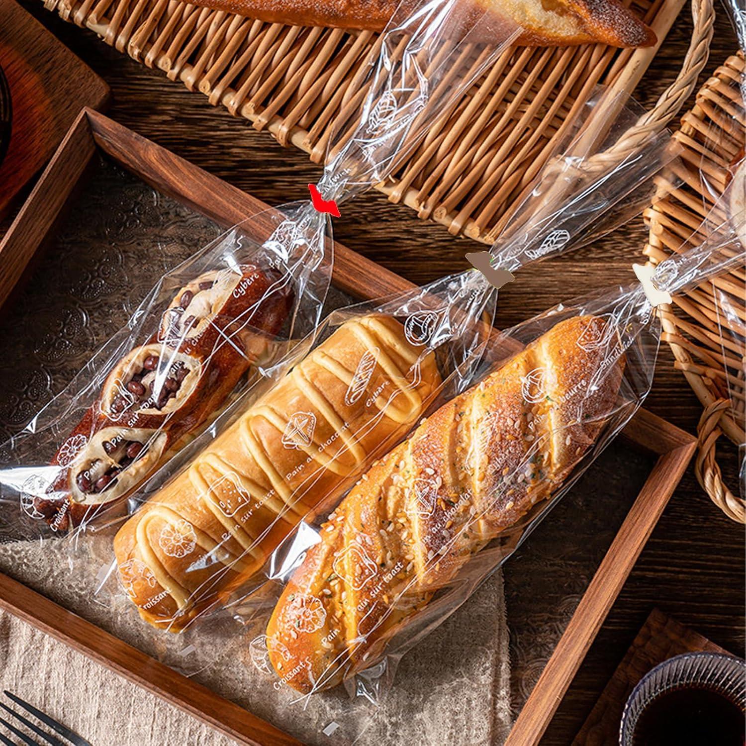 100 Clips de Bolsa de Pan Reutilizables Howinn Marrón 11.4x10.2 cm