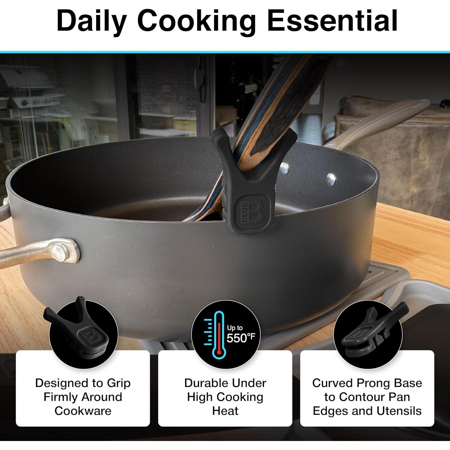 Soporte de Cuchara de Silicona Blue Bosti - 2PK Negro