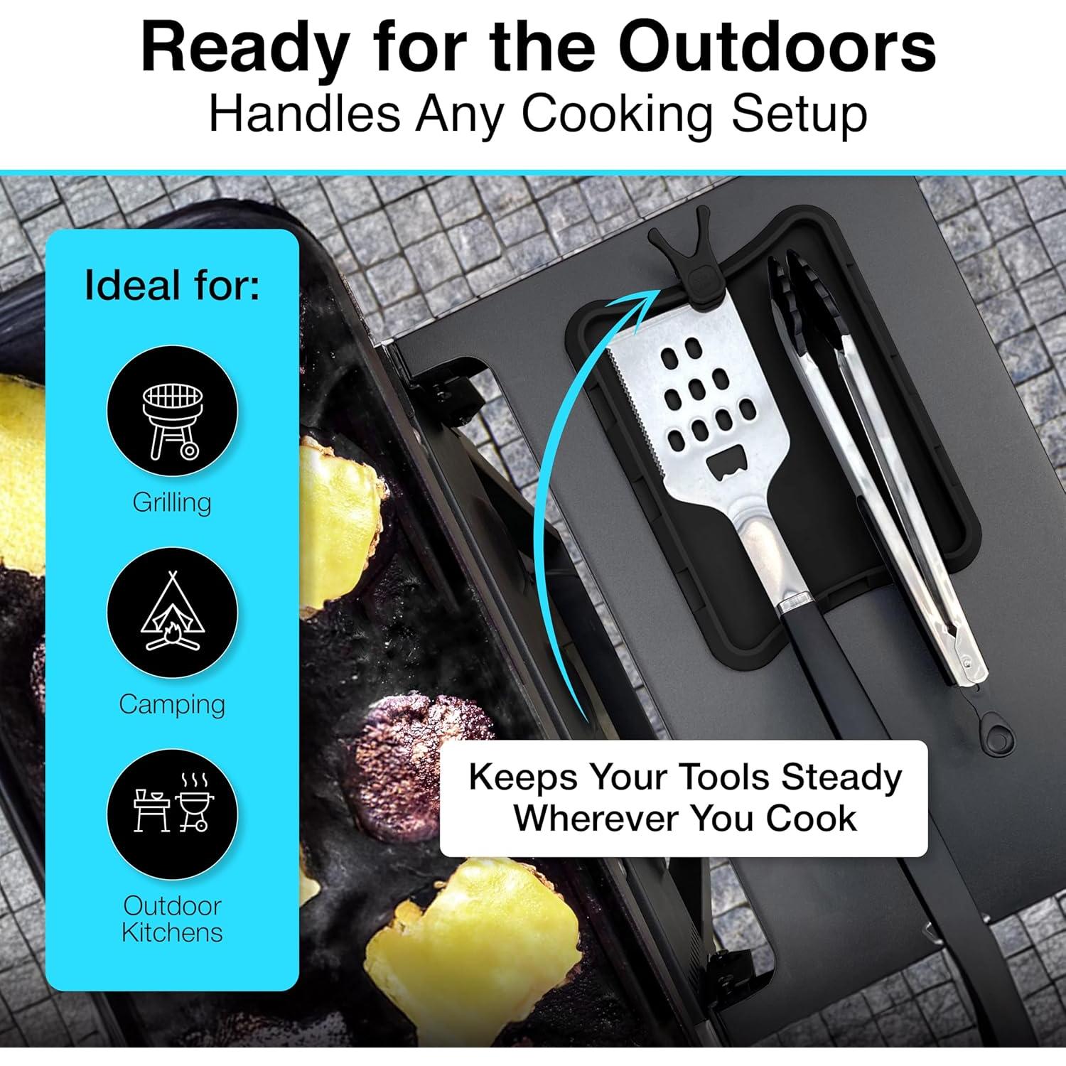 Soporte de Cuchara de Silicona Blue Bosti - 2PK Negro