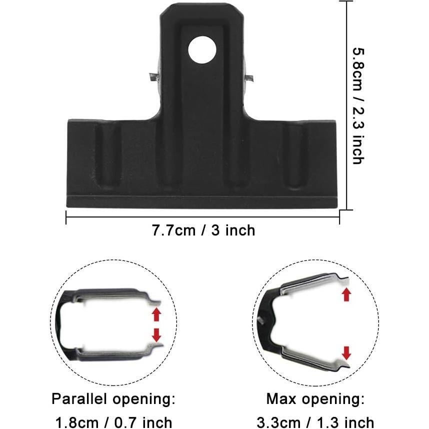 Clips Metálicos Engrosados Coideal 77 mm Negros 10 Pcs
