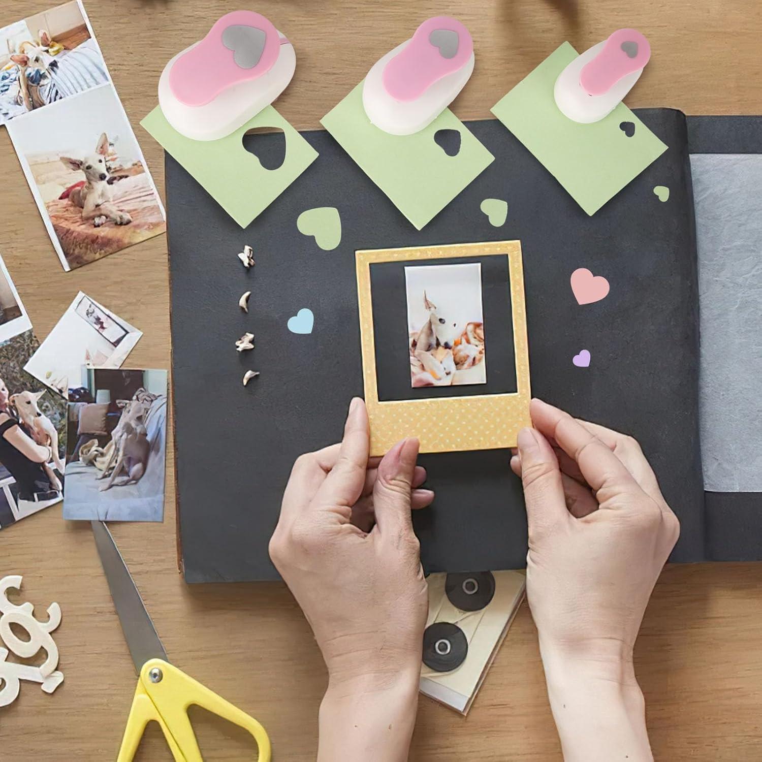 Perforadora Corazón Rosa LOVEINUSA Set de 3 Piezas 2.54cm 1.59cm 0.95cm