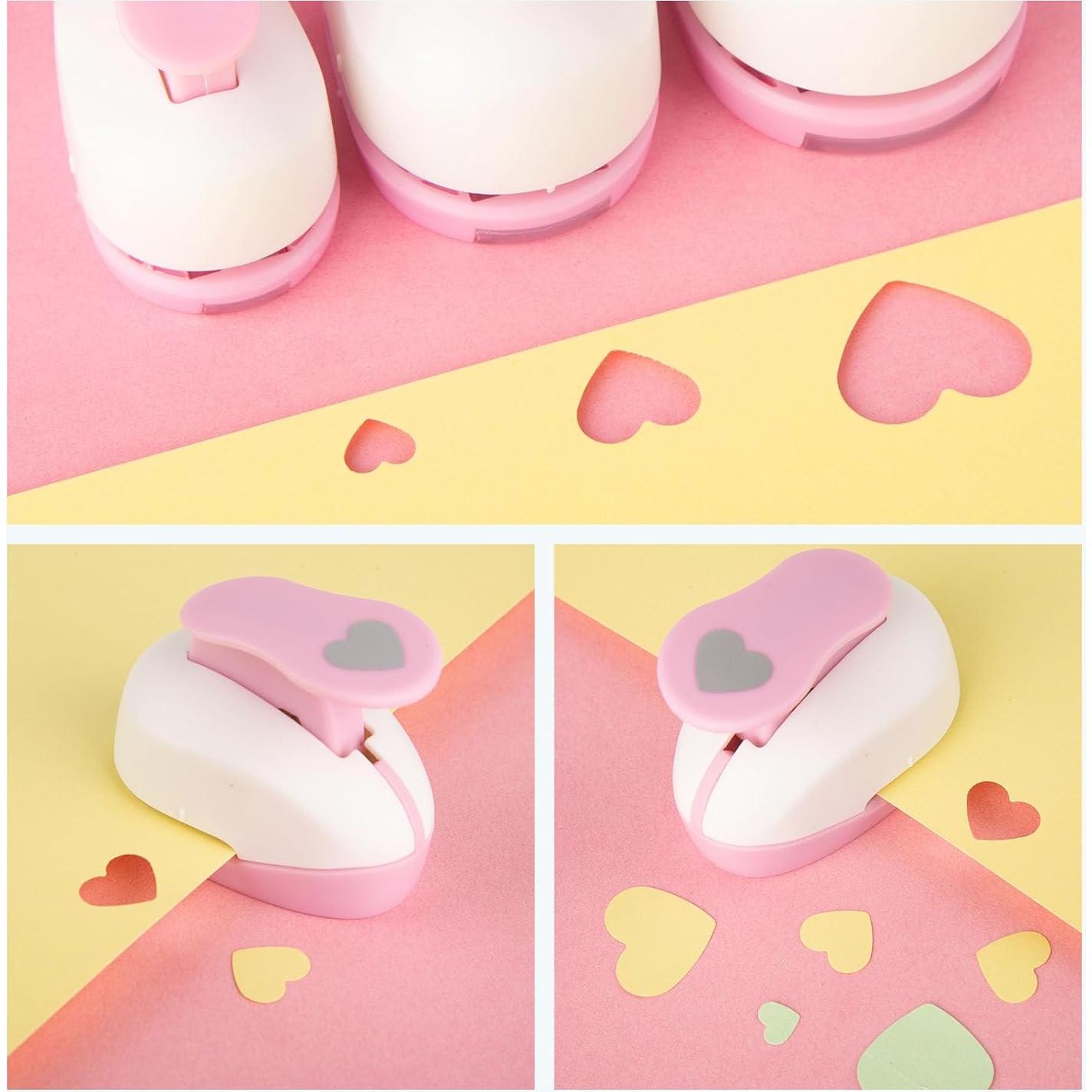 Perforadora Corazón Rosa LOVEINUSA Set de 3 Piezas 2.54cm 1.59cm 0.95cm