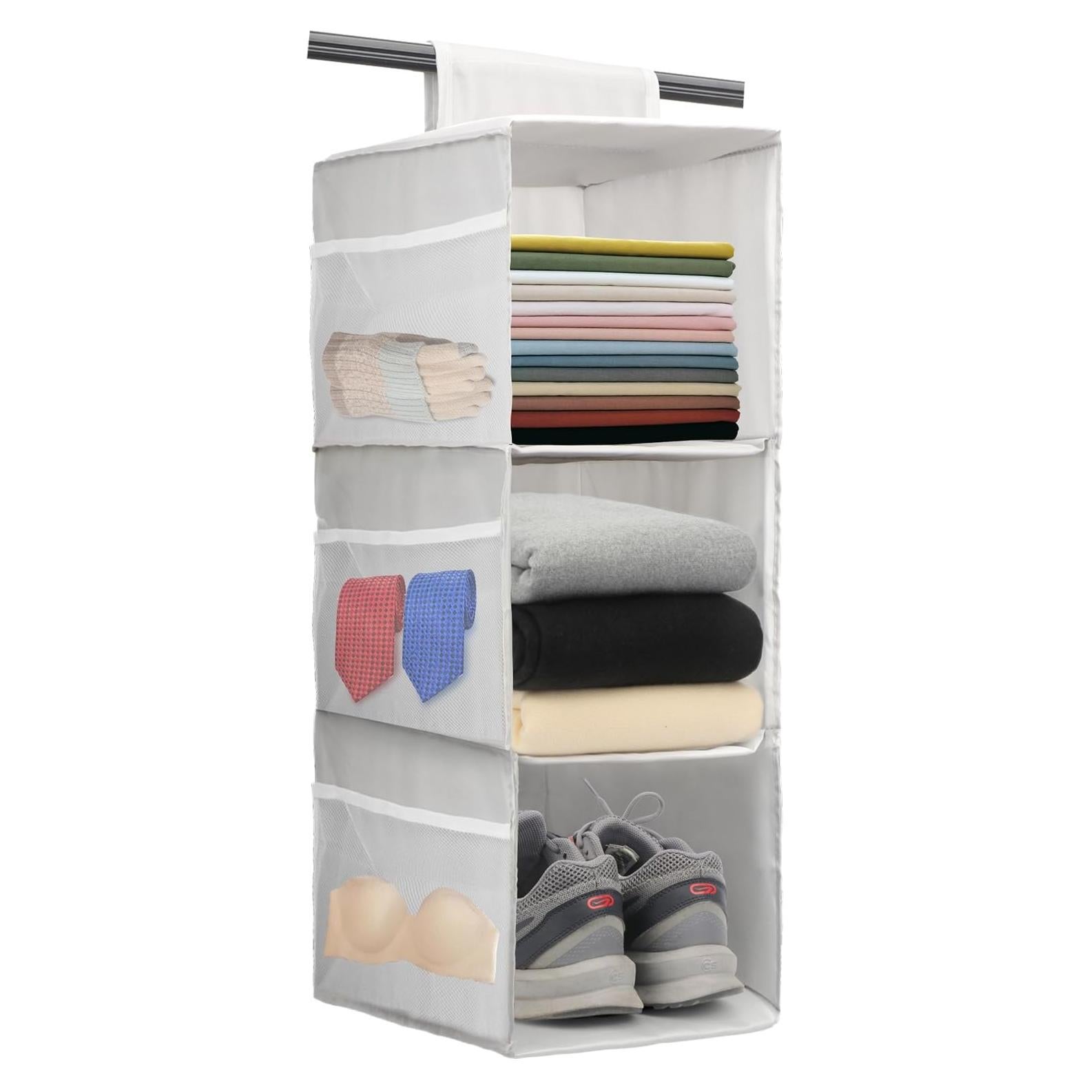 Organizador Colgante de Closet PetsHome 3 Estantes Gris