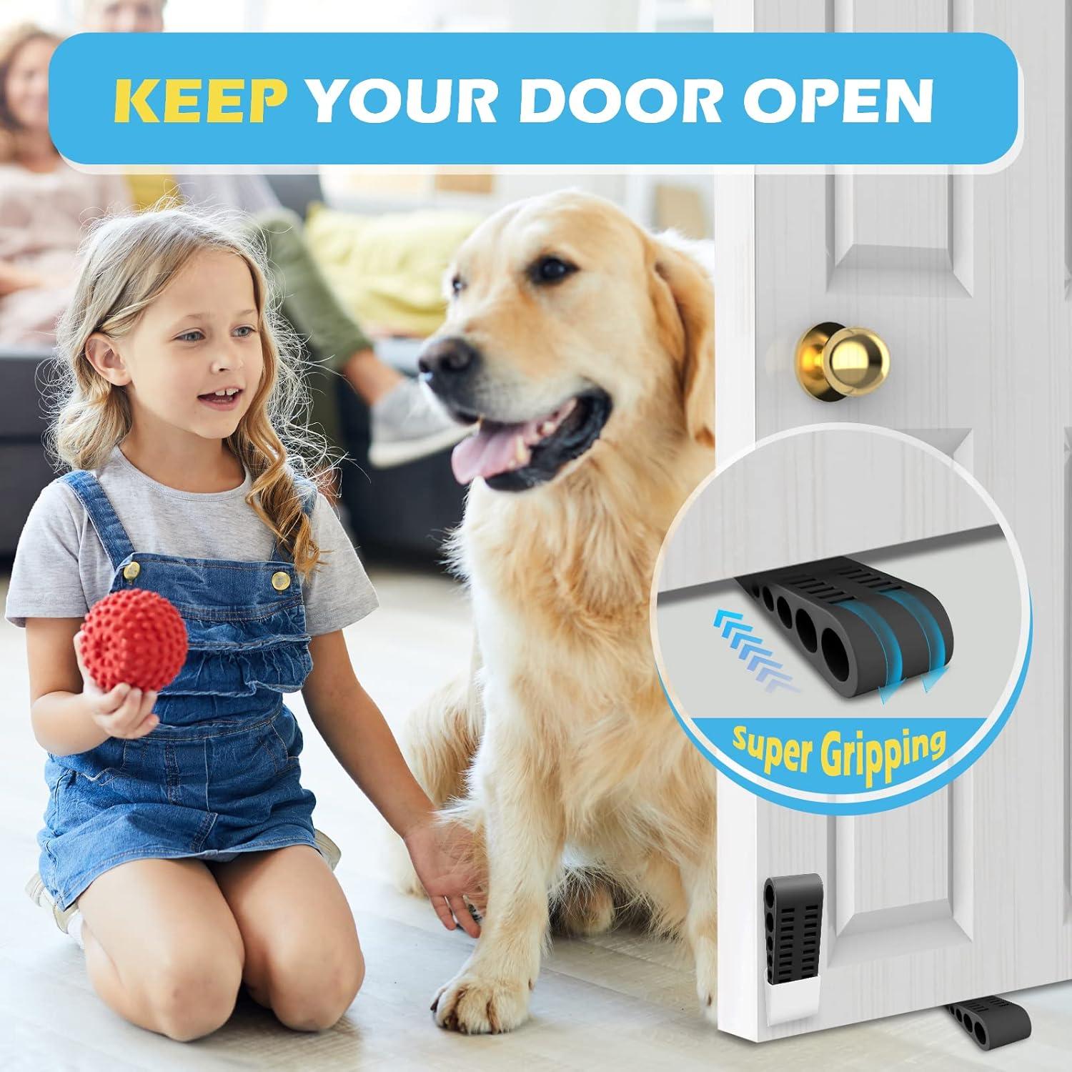 Calzo de puerta de goma HELEMAN - Antideslizante, Negro, 1 Paquete