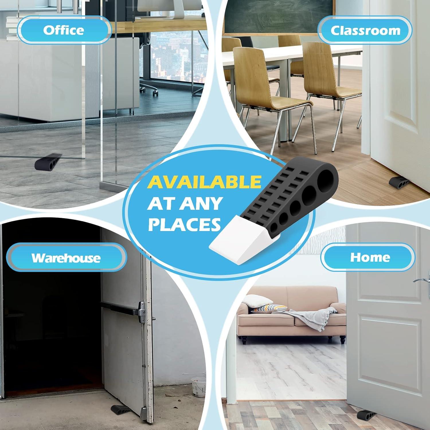 Calzo de puerta de goma HELEMAN - Antideslizante, Negro, 1 Paquete