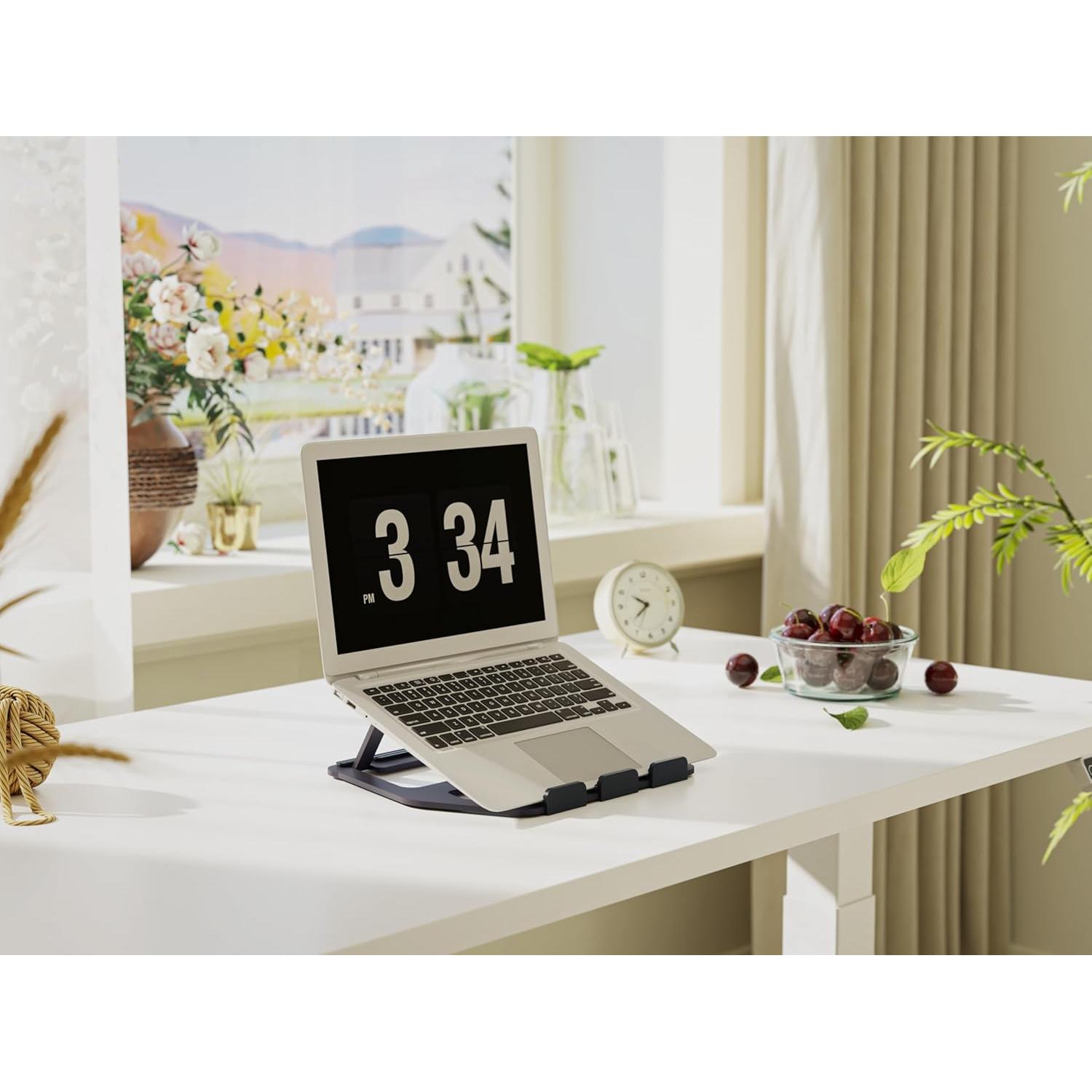 Soporte Plegable para Laptop Amazon Basics 33 cm Aluminio Negro