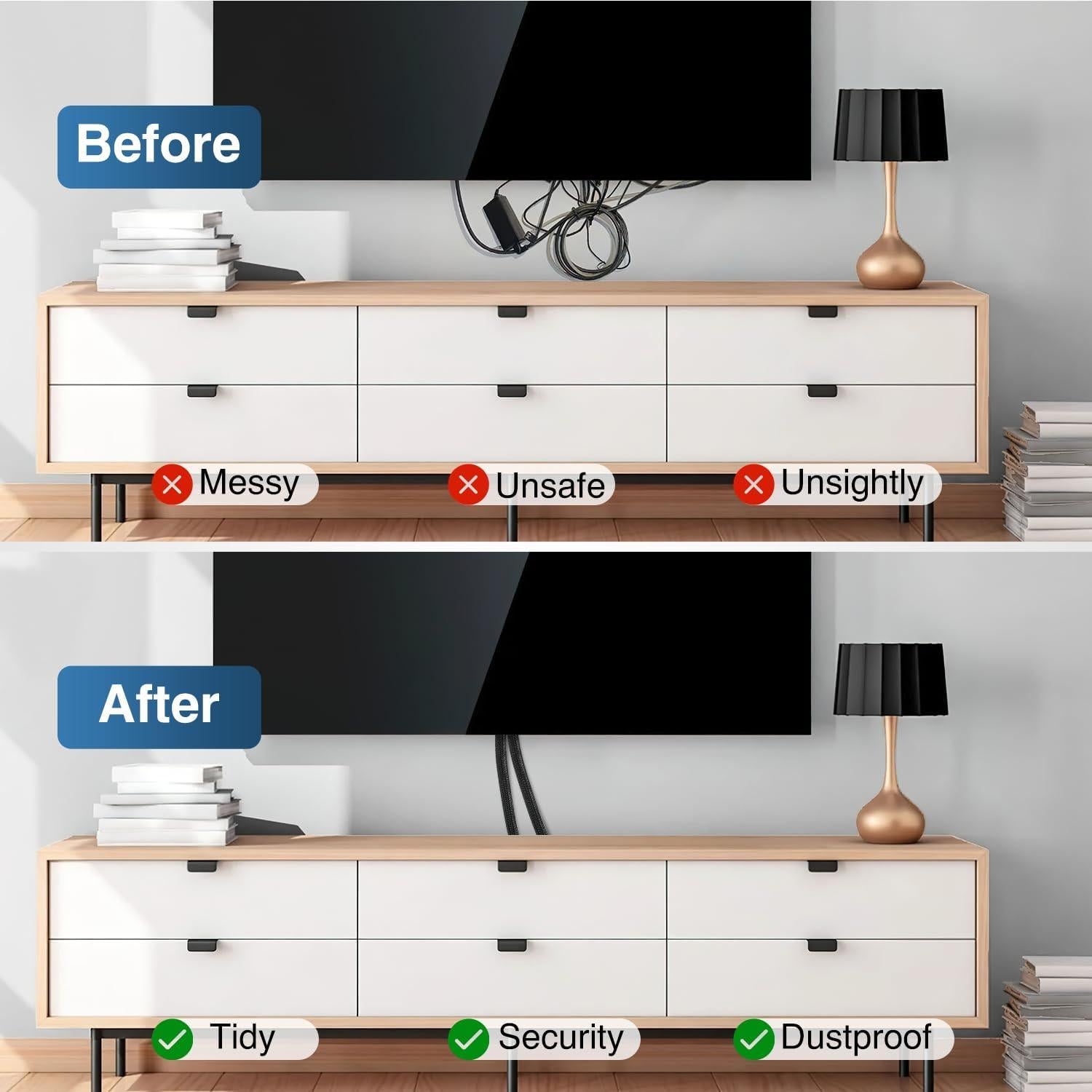 Manga de Cable Nilight 3m x 1.27cm Negra Autoadhesiva