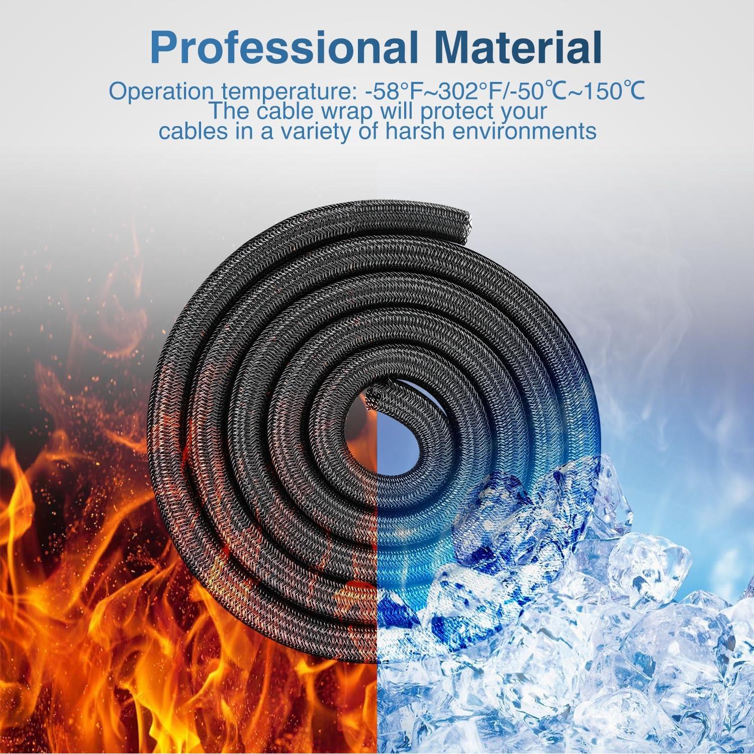 Manga de Cable Nilight 3m x 1.27cm Negra Autoadhesiva