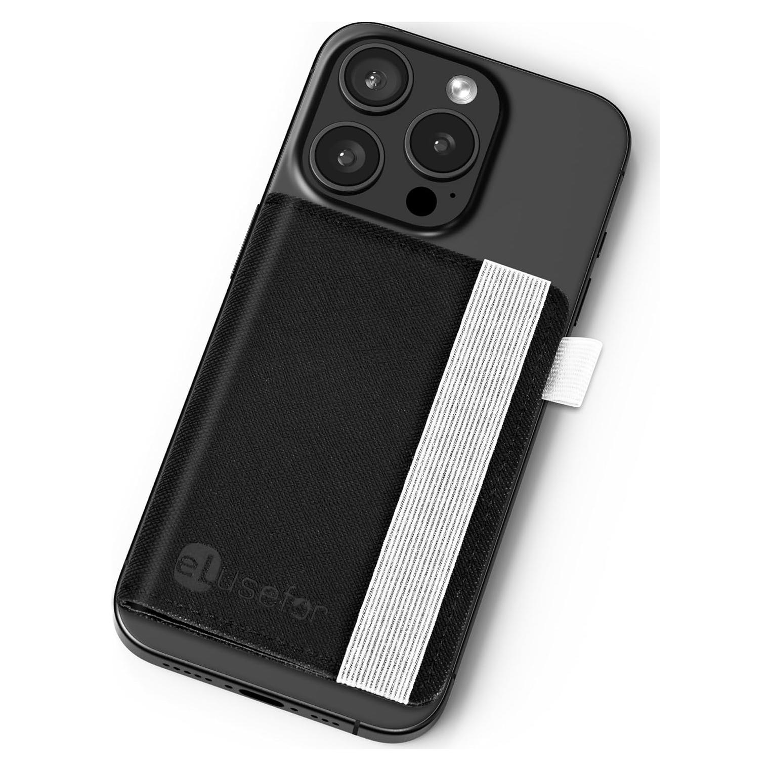 Billetera Adherible eLusefor Negra para Teléfono - 6 Tarjetas