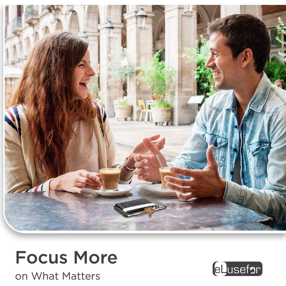 Billetera Adherible eLusefor Negra para Teléfono - 6 Tarjetas