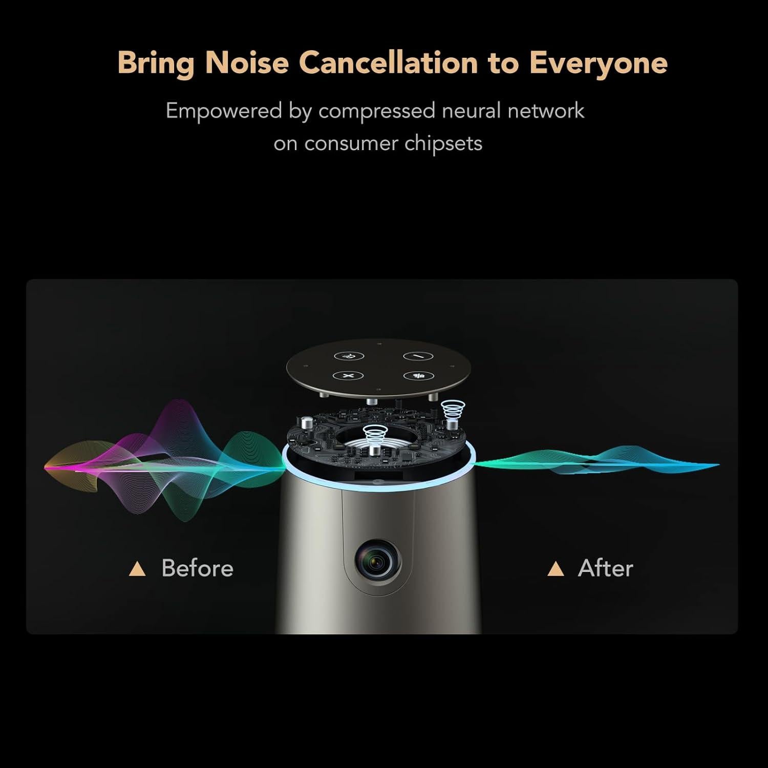 Cámara Web de Conferencia NUROUM C46 4K con Micrófono y Altavoz