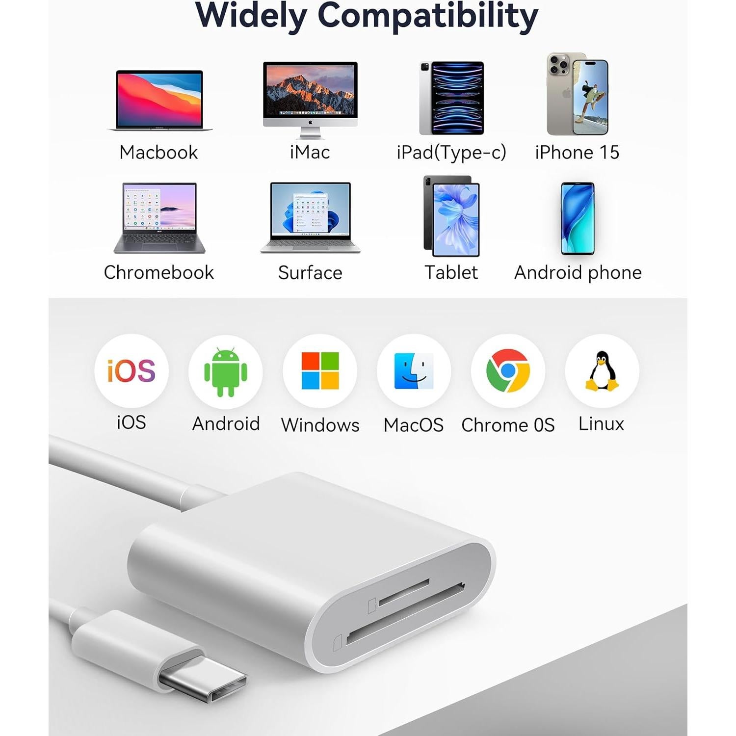 Lector de Tarjetas SD USB-C WNXSLOAD con 2 Ranuras