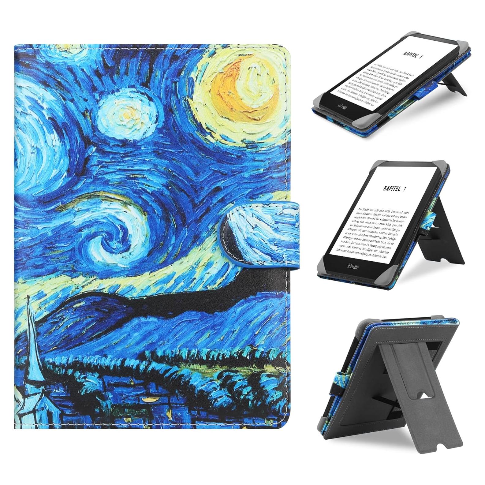 Funda Universal de Cuero SOMEI para E-Book 6-6.8'' Noche Estrellada