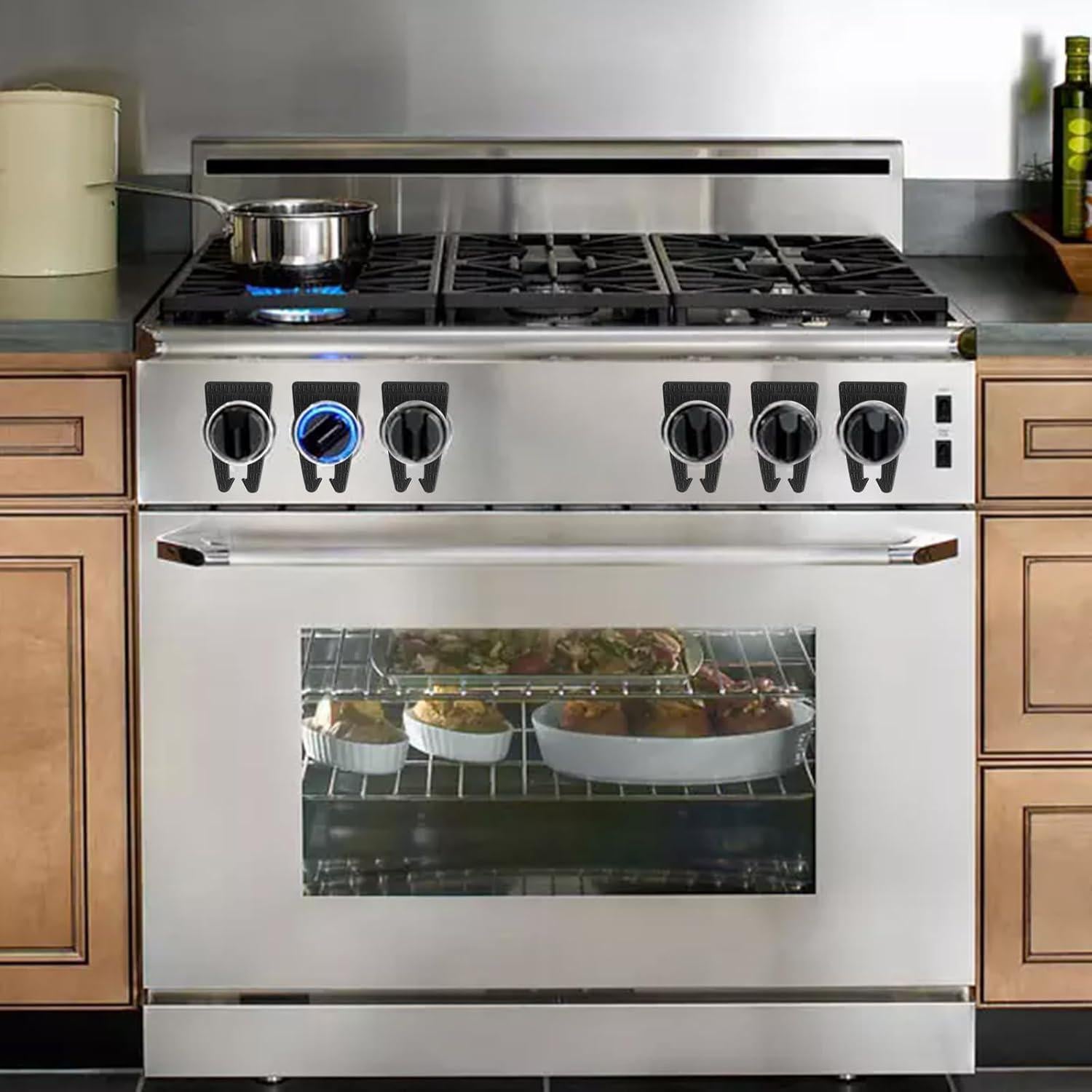 6 Cerraduras de Perilla de Estufa de Gas Seguridad Bebés Negro