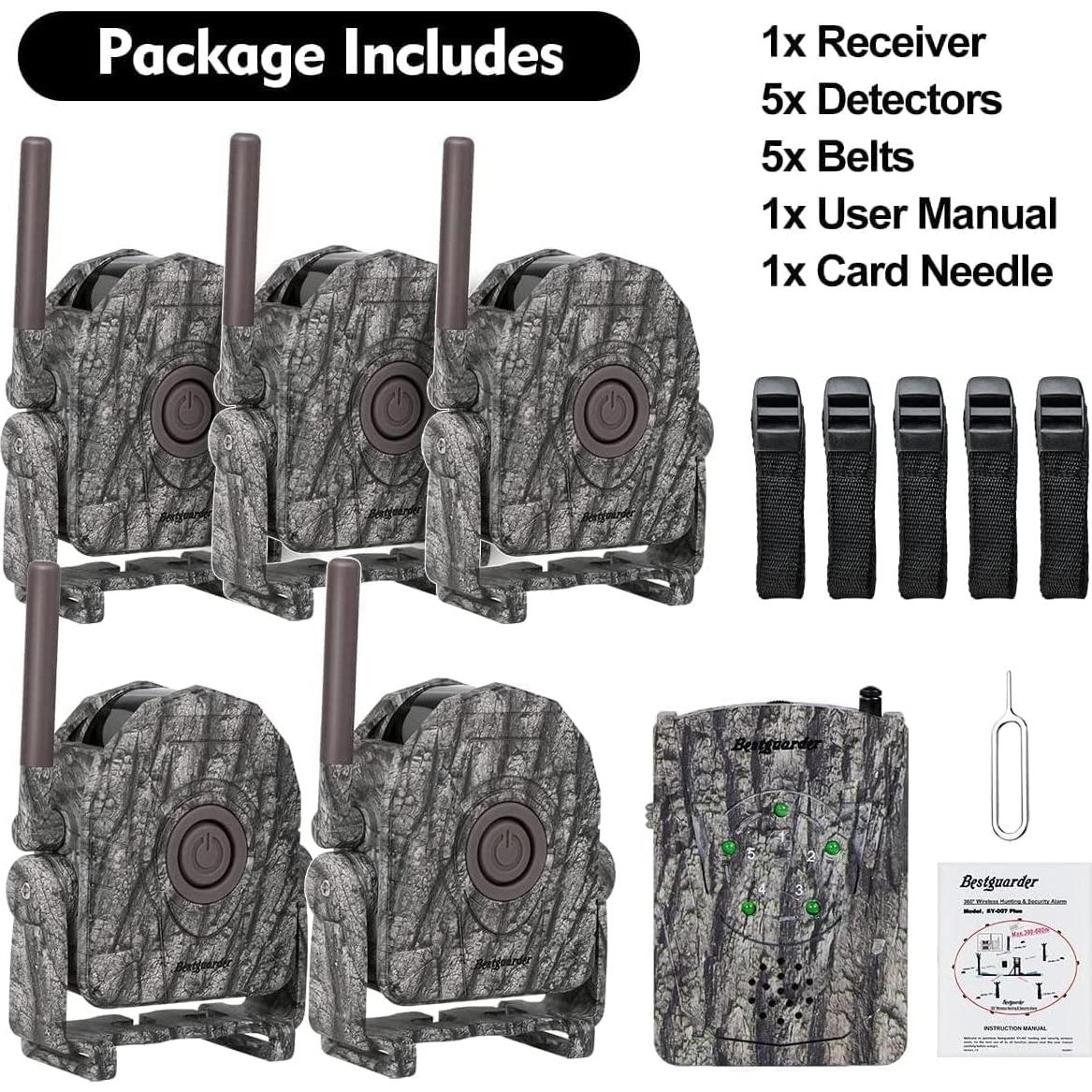 Kit de Alarma Inalámbrica Bestguarder SY007Plus 300m 5 Detectores