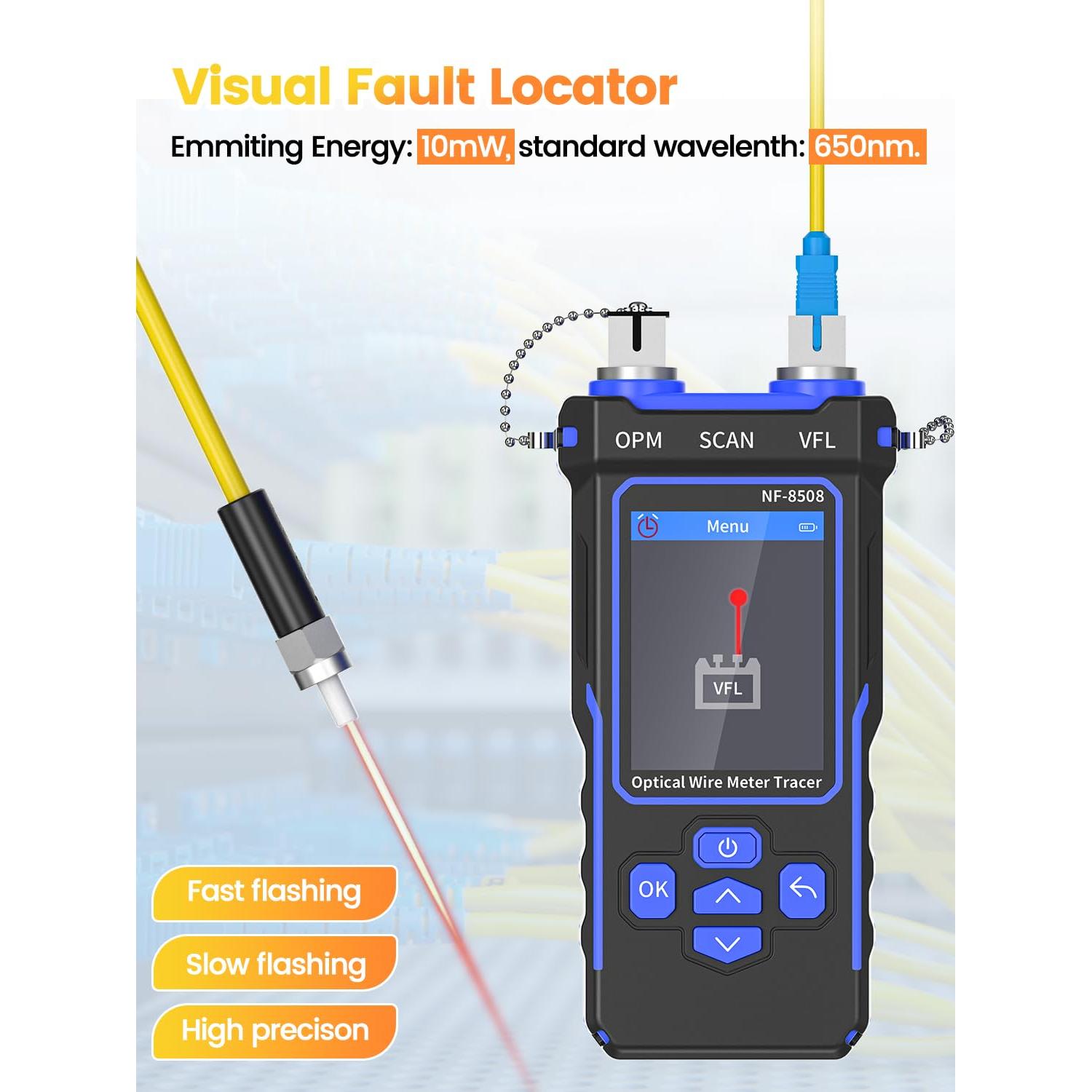 Probador de Cable de Red KOLSOL AT338 con Medidor de Potencia Óptica