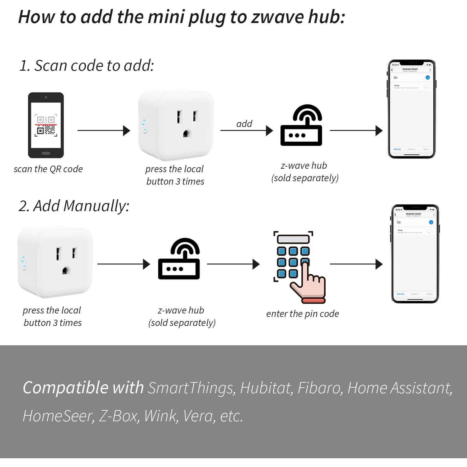 Enchufe Regulador Z-Wave Minoston MP21ZD 200W Inteligente
