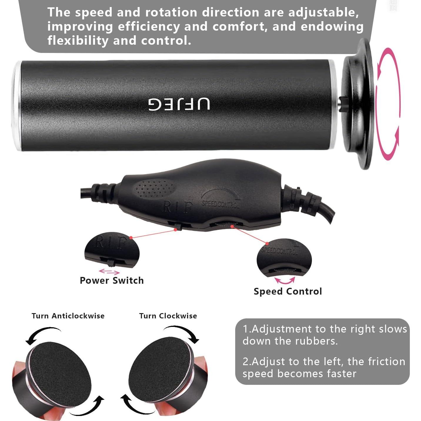 Removedor de Callos Eléctrico UFJEG con 60 Papeles de Lija