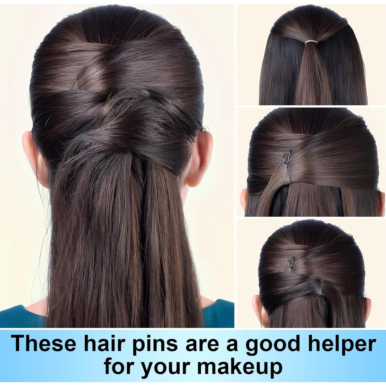 Pinzas para el cabello Fosvrde 300 Pcs 5 cm negras antideslizantes