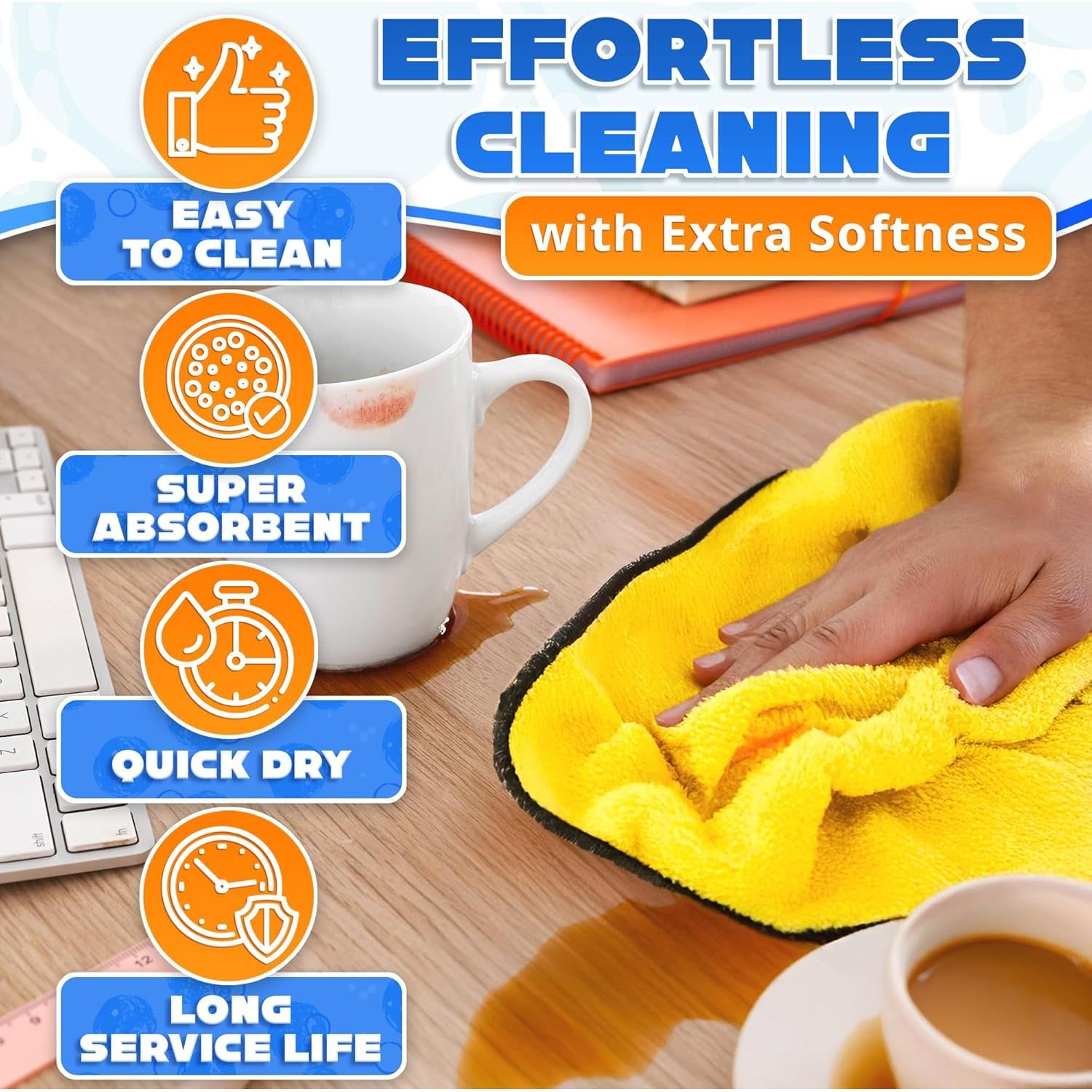 Paños de Microfibra VIKROM 30x30 cm - 5 Pcs Doble Capa