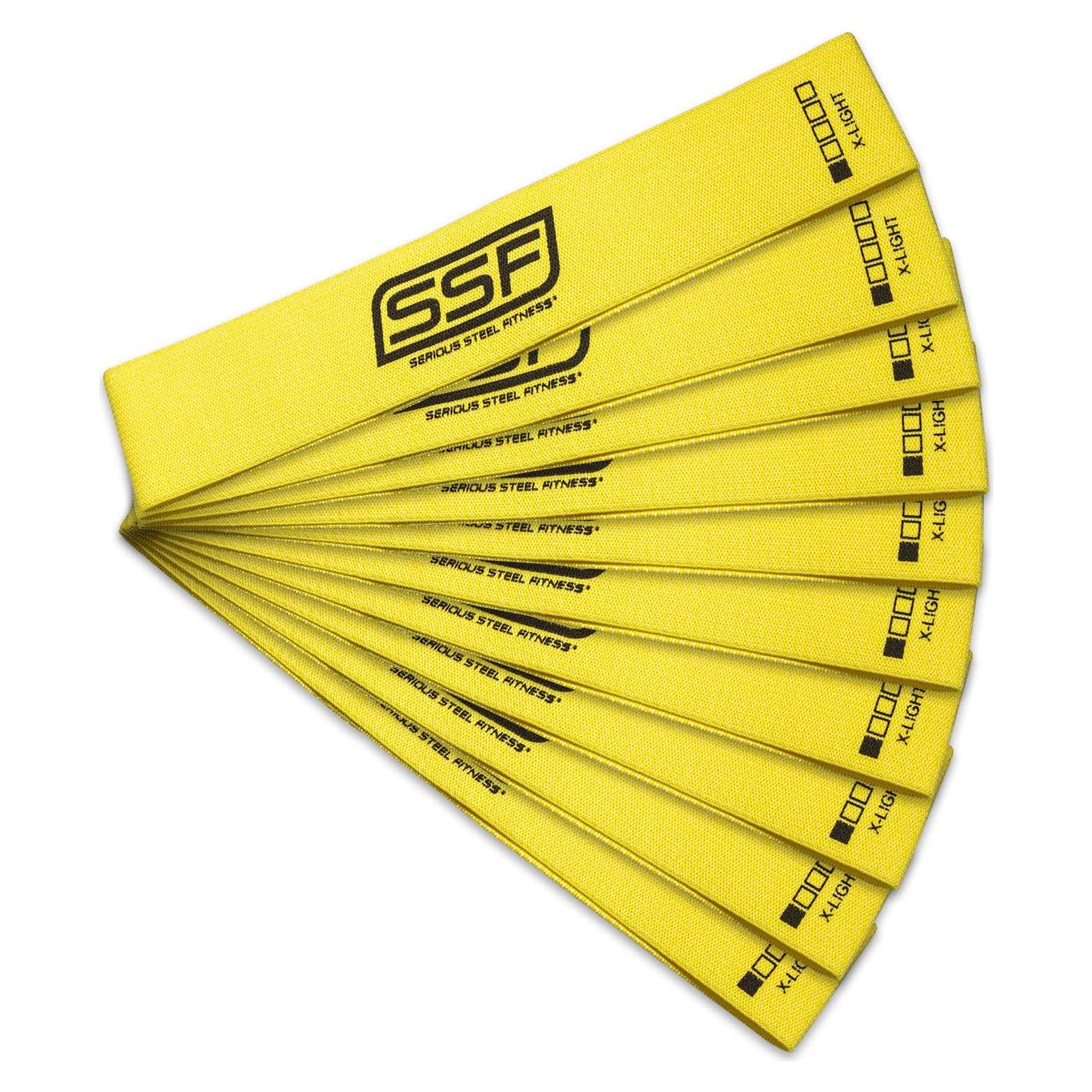 Conjunto de 10 Bandas de Resistencia Serious Steel Tela 5 Niveles