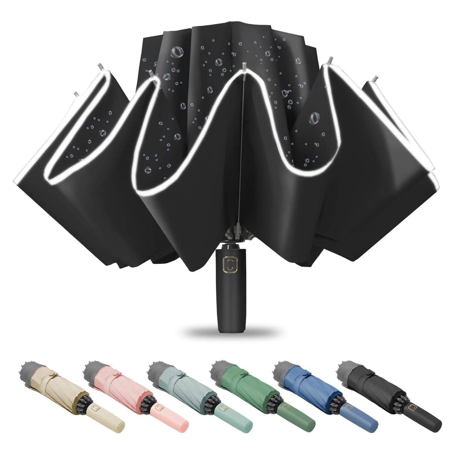 Paraguas de viaje FOGKEY automático compacto impermeable 116 cm