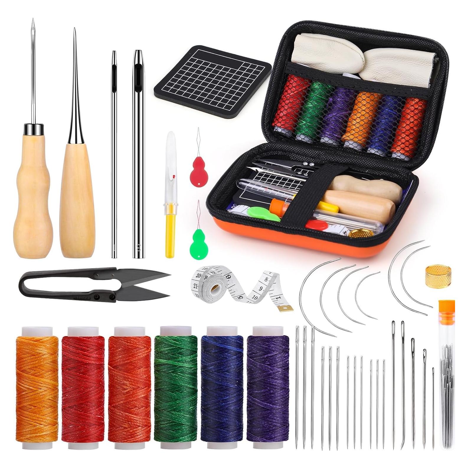 Kit de Costura de Cuero MORFEN con Perforadoras y Hilo Encerado