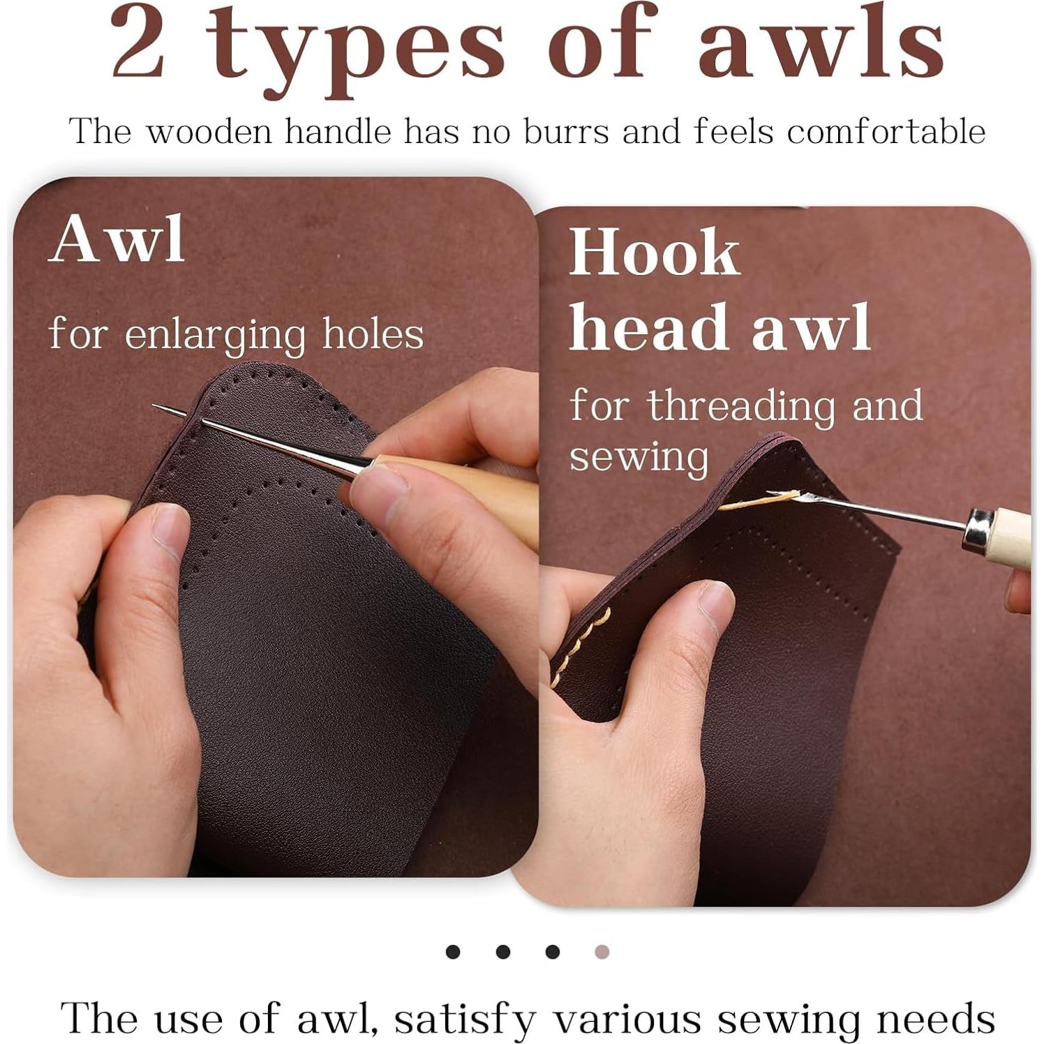 Kit de Costura de Cuero MORFEN con Perforadoras y Hilo Encerado