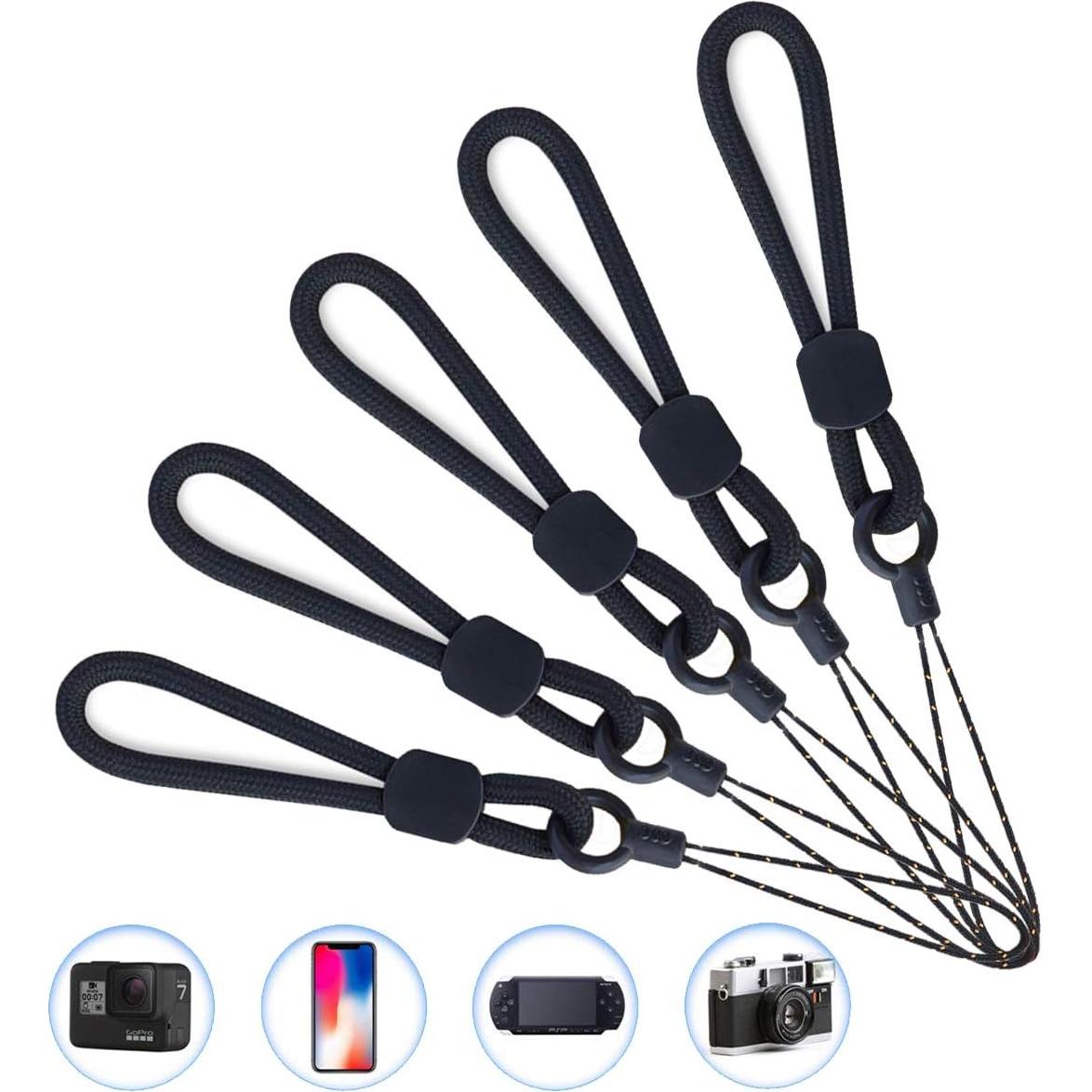 Cintas de Lanyard Negras YOUOWO Paquete de 5 para Dedo