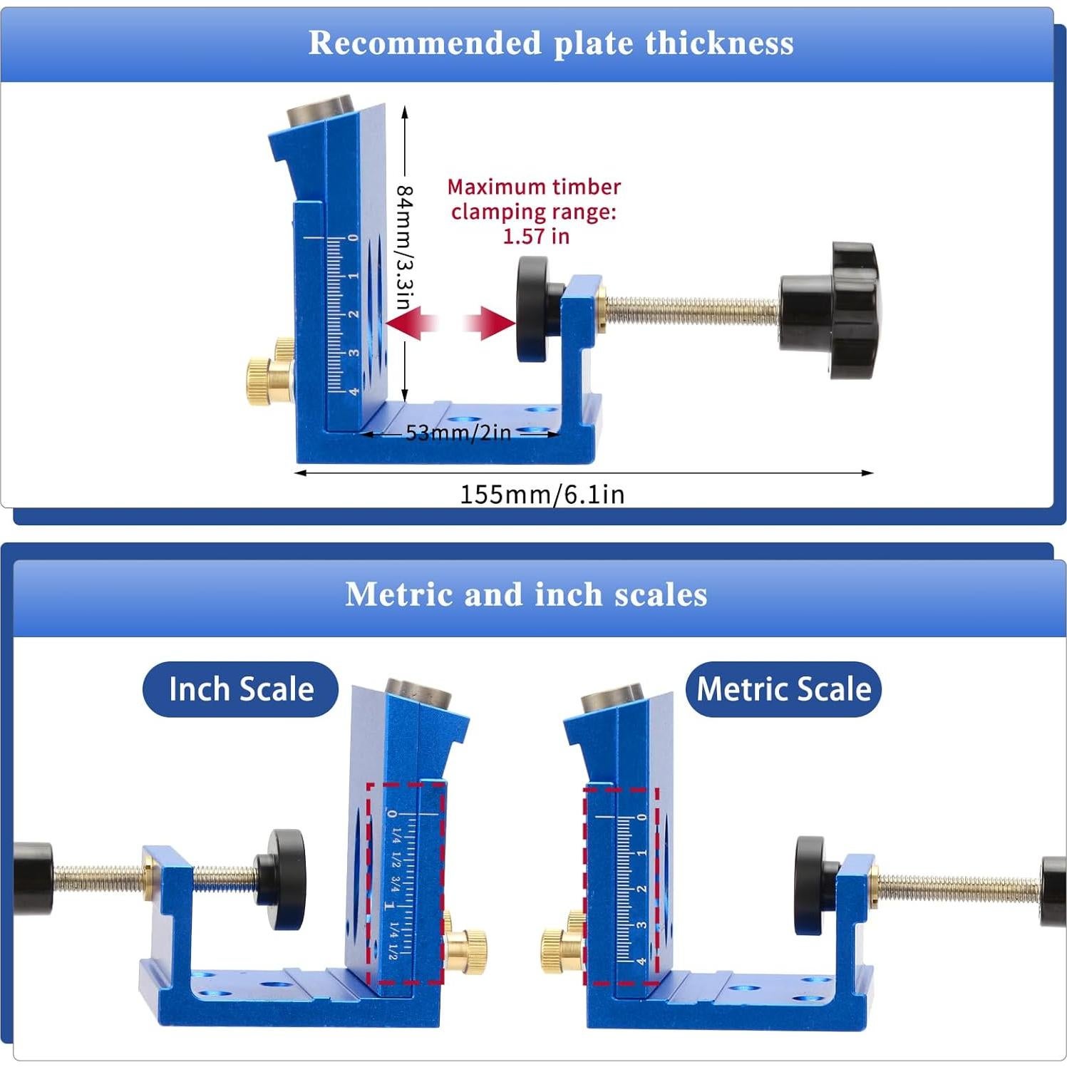 Kit de Plantilla de Agujeros GQGP 3-en-1 para Carpintería