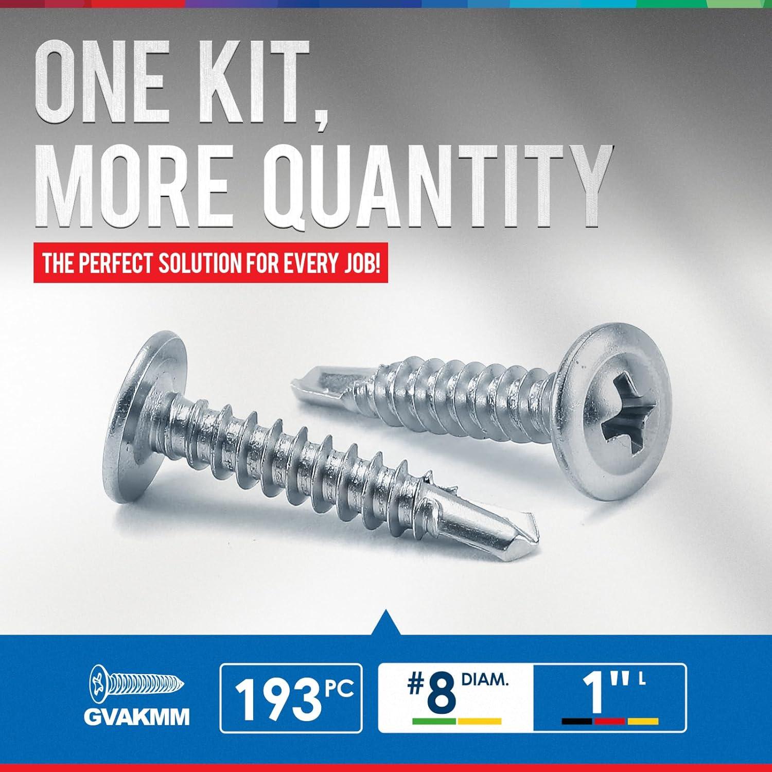 Tornillos Autoperforantes de Metal Gvakmm #8x25mm 193 Pcs