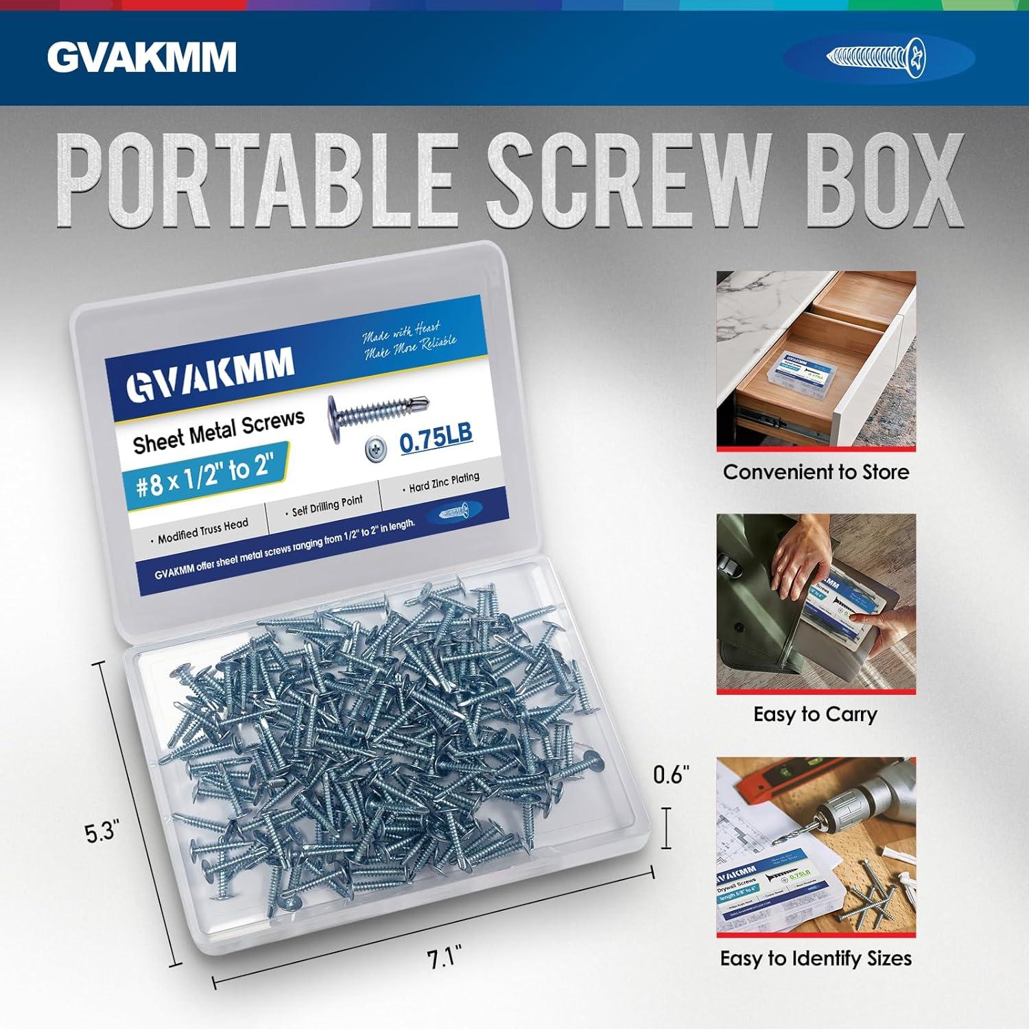 Tornillos Autoperforantes de Metal Gvakmm #8x25mm 193 Pcs