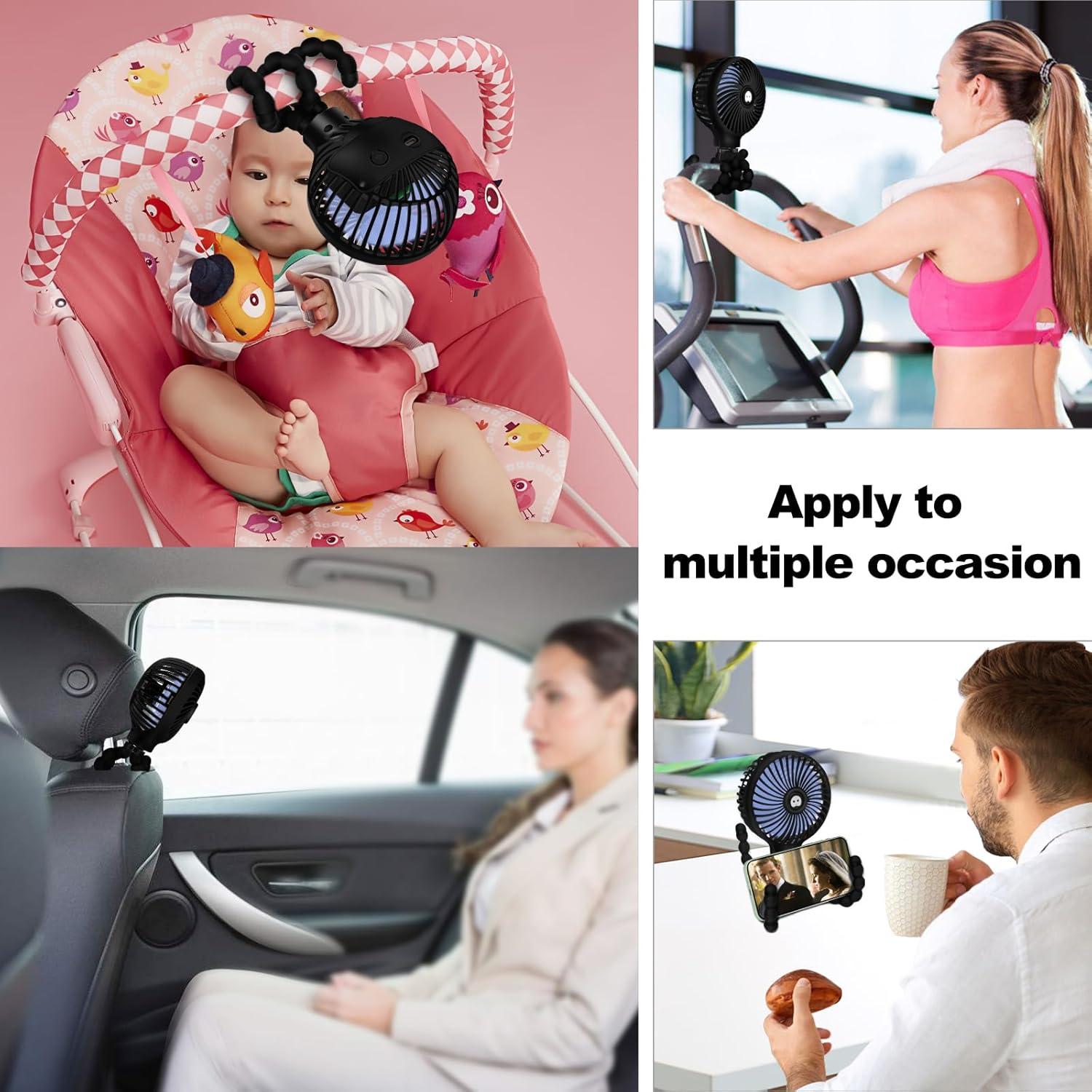 Ventilador Mini TRELC 4000mA Portátil Recargable Negro