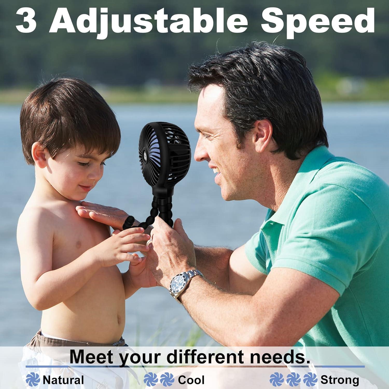 Ventilador Mini TRELC 4000mA Portátil Recargable Negro