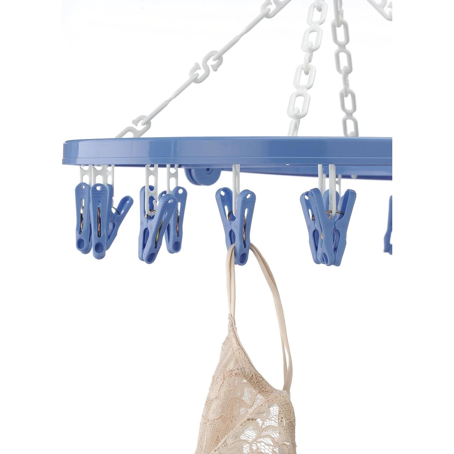 Percha Plegable Whitmor 16 Clips para Secar Ropa Azul