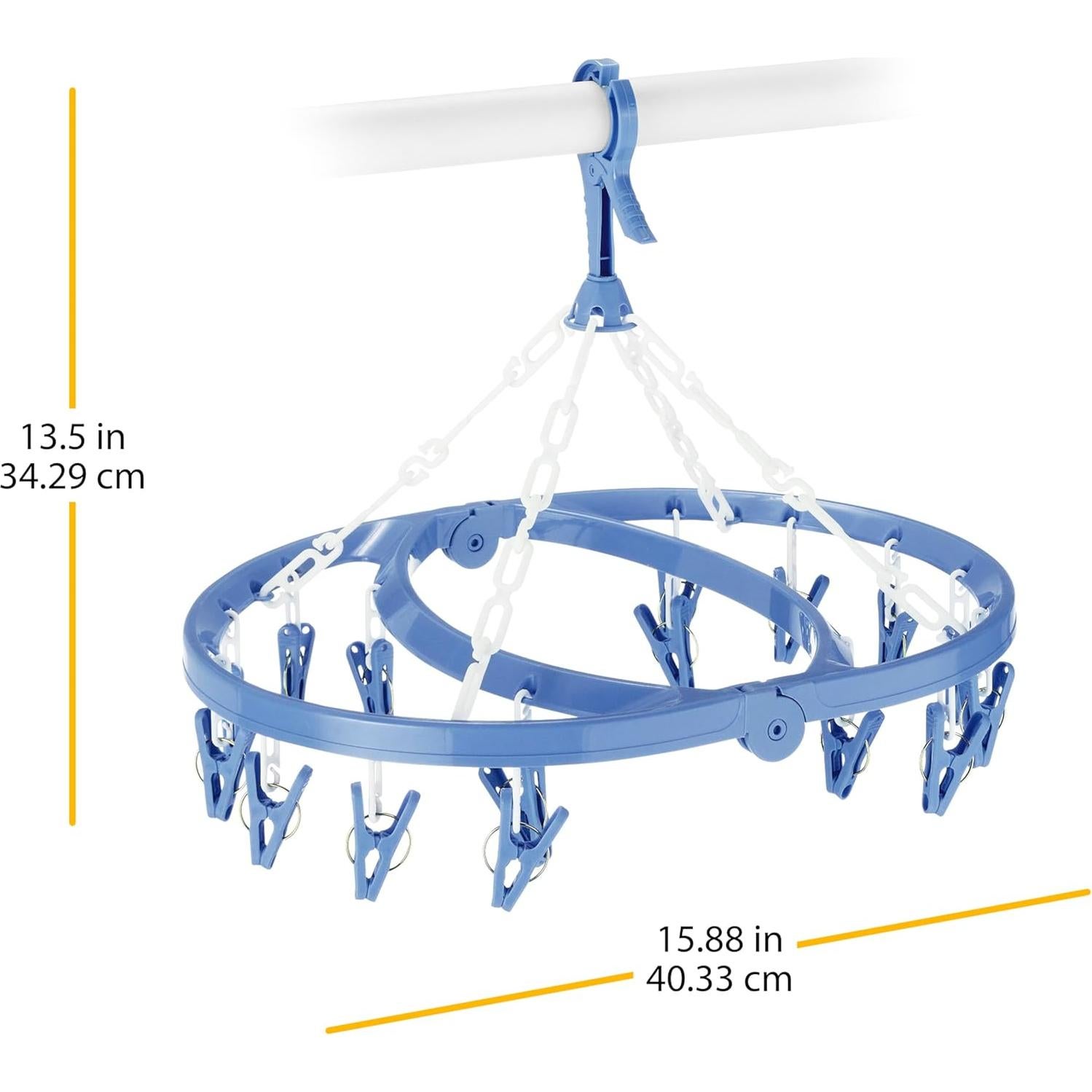 Percha Plegable Whitmor 16 Clips para Secar Ropa Azul