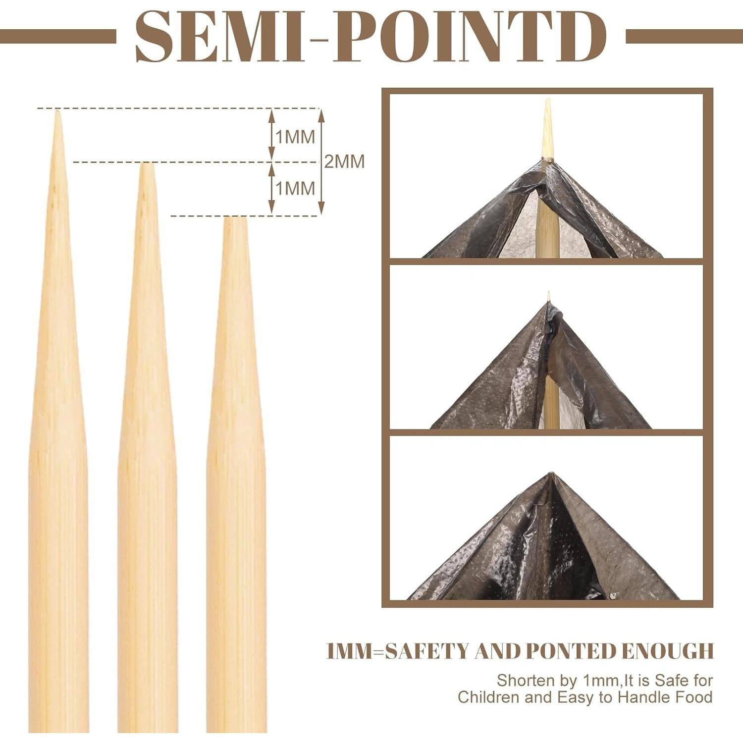 70 Palitos de Bambú para Asar Malvaviscos WSICSE 76 cm