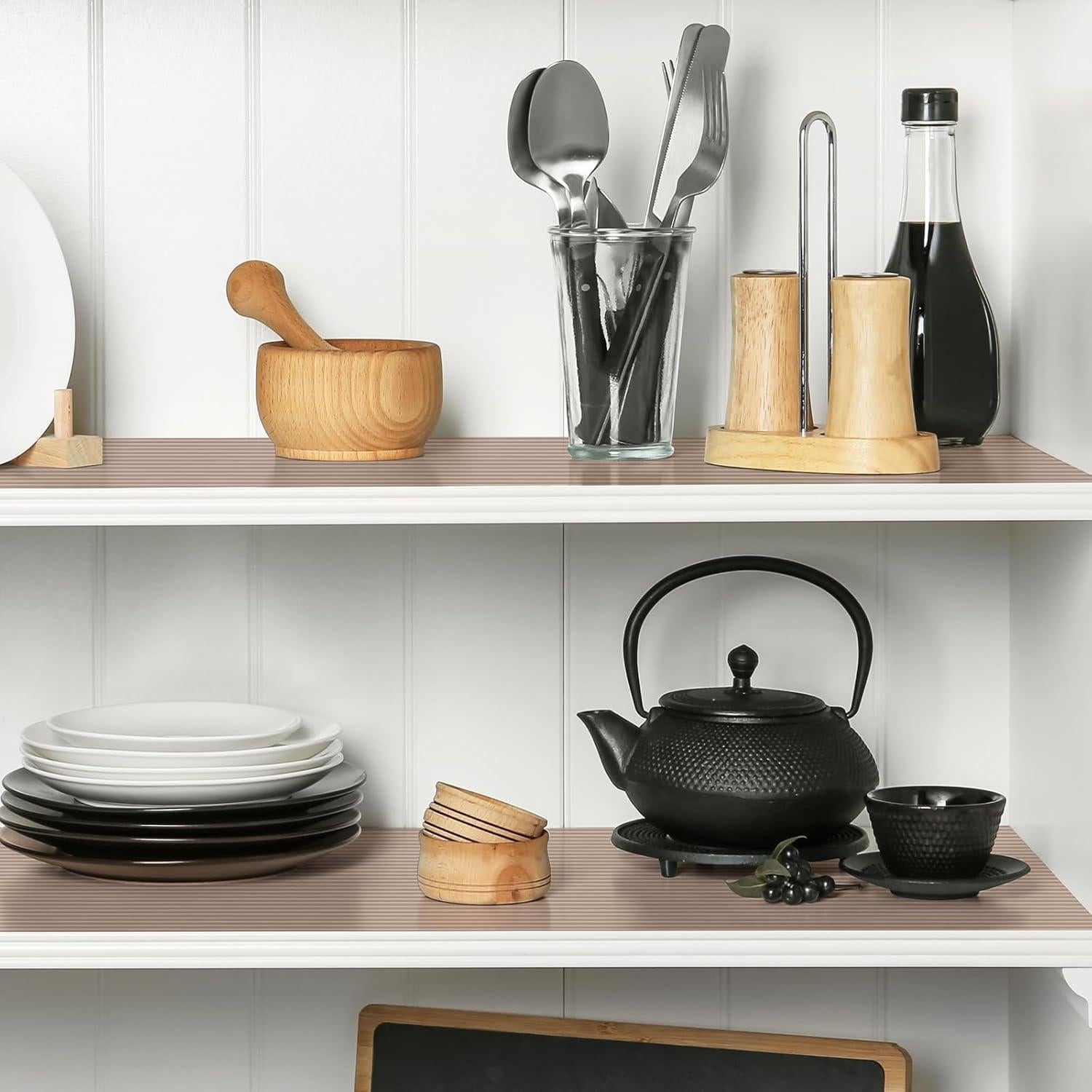 Forro de Estante No Adhesivo Smartshelf Beige 30x150 cm