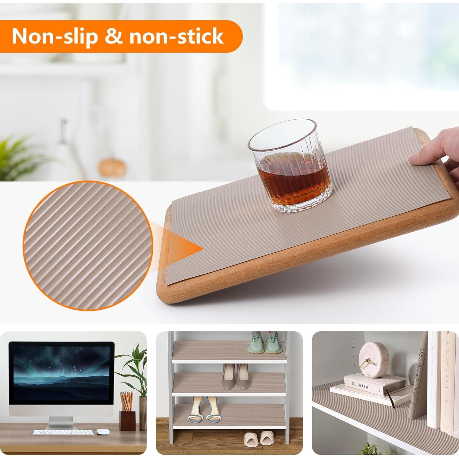 Forro de Estante No Adhesivo Smartshelf Beige 30x150 cm