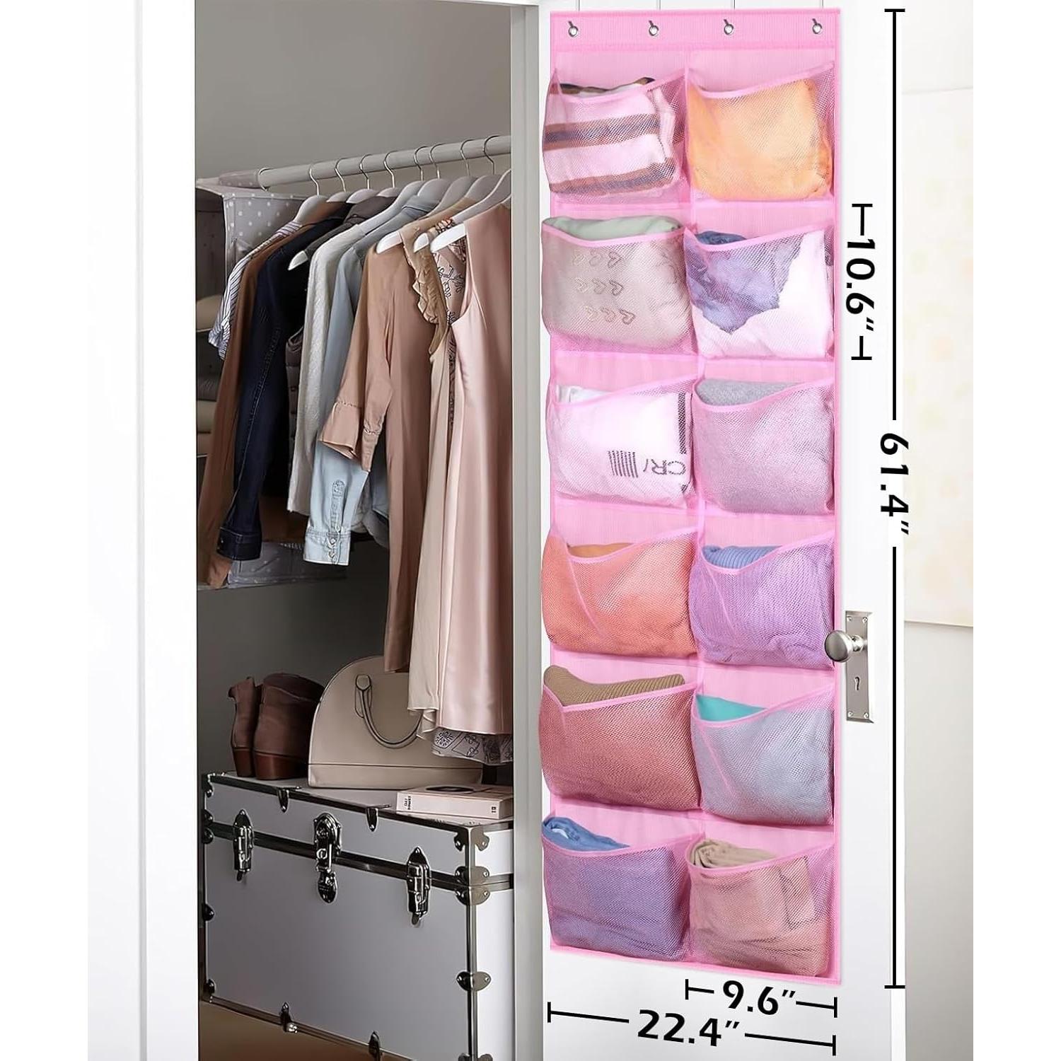 Organizador de Zapatos Colgante KIMBORA Rosa 12 Bolsillos