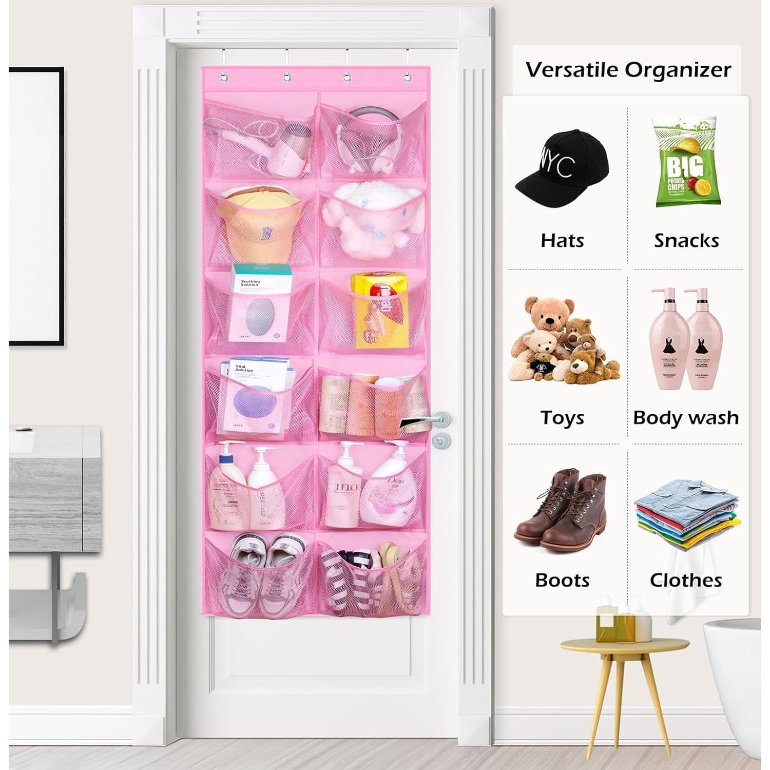 Organizador de Zapatos Colgante KIMBORA Rosa 12 Bolsillos