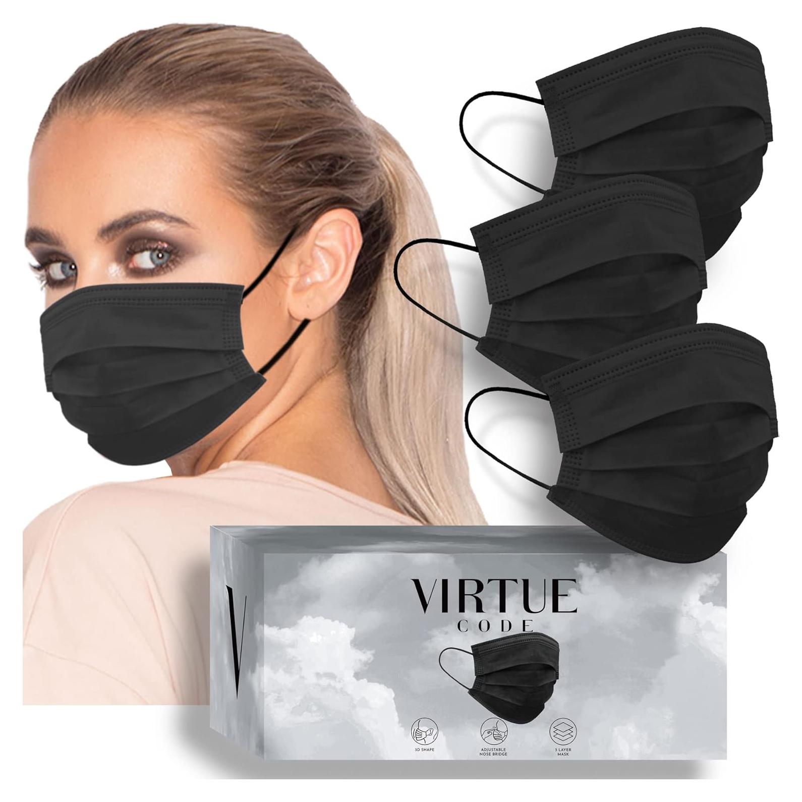 Mascarillas Faciales Desechables VIRTUE CODE 3 Capas - 50 Unidades