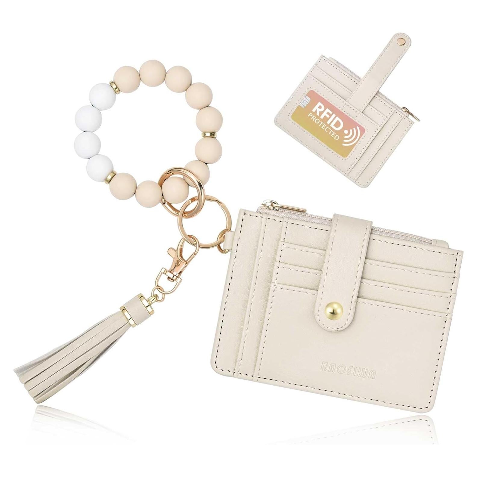 Cartera Llaveros de Silicona Beige BAOSIWA RFID Compacta