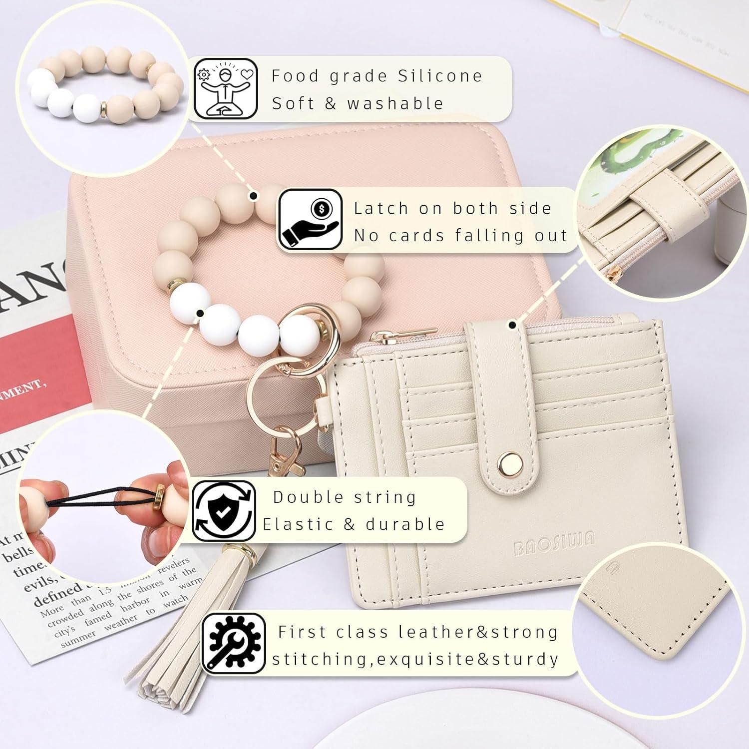 Cartera Llaveros de Silicona Beige BAOSIWA RFID Compacta