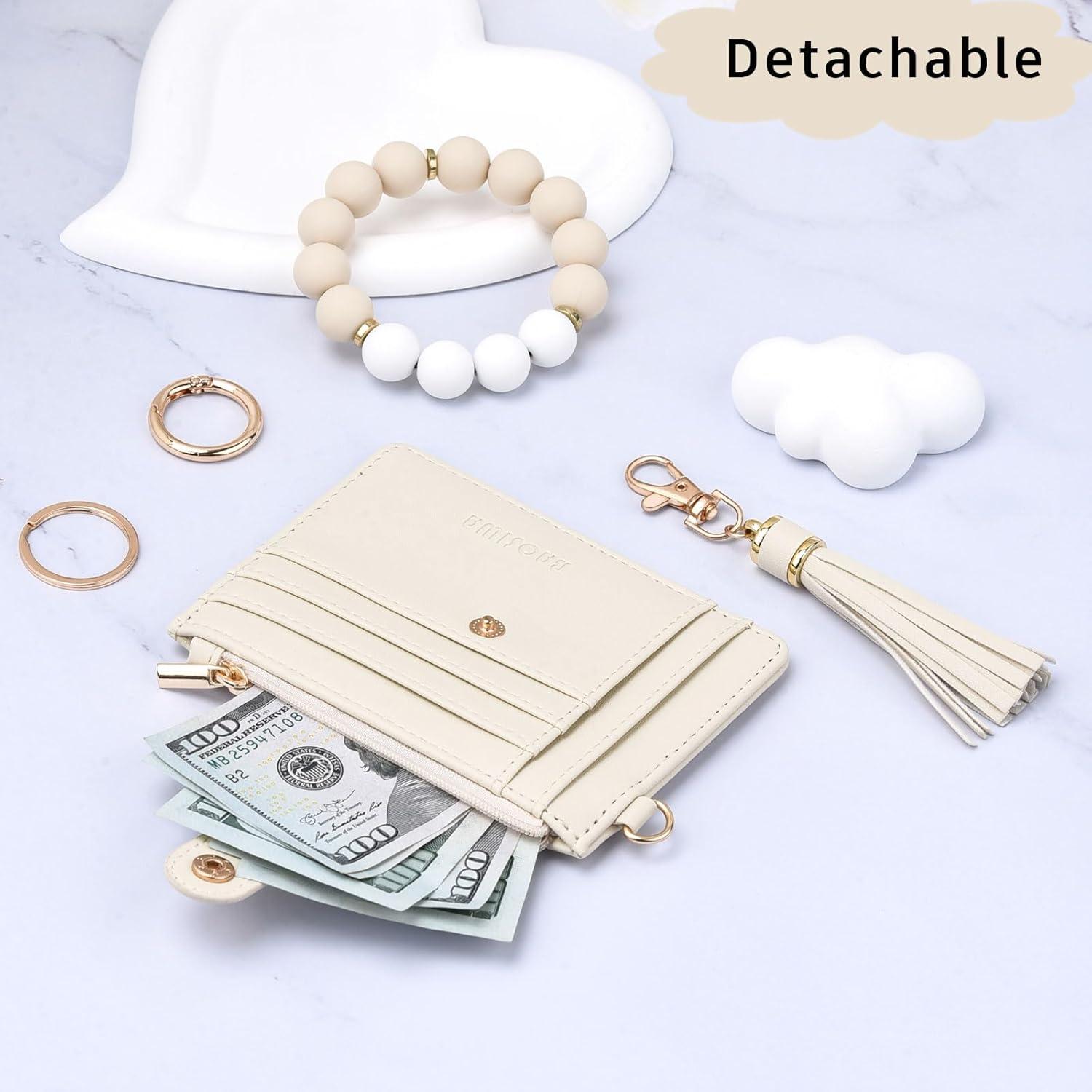 Cartera Llaveros de Silicona Beige BAOSIWA RFID Compacta